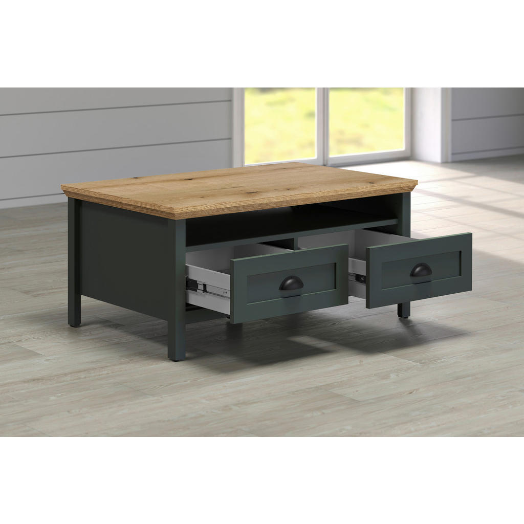 Thumbnail - Couchtisch Stanton tannengrün Eiche Evoke Coast Nachbildung B/H/T: ca. 101x45x60 cm