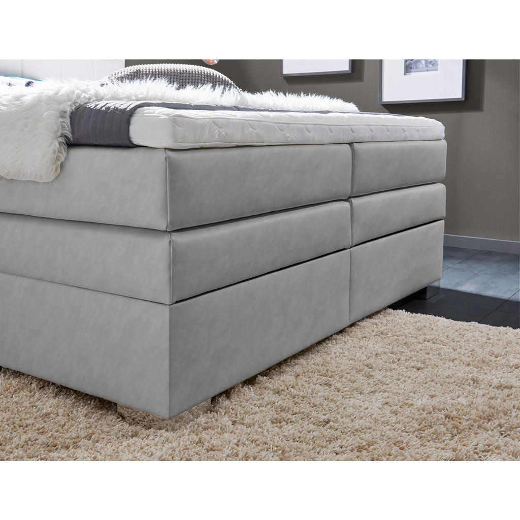 Thumbnail - Boxspringbett Maratea silber Liegefläche B/L: ca. 180x200 cm