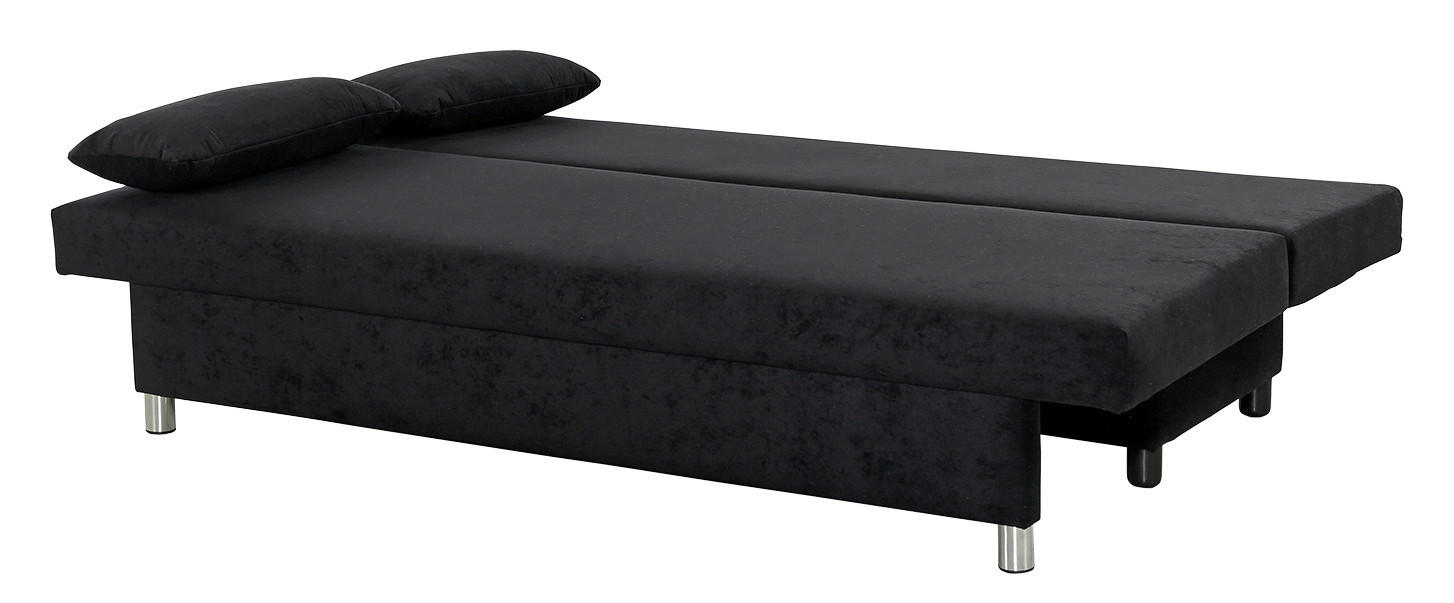 Thumbnail - Schlafsofa grauschwarz Microfaser B/H/T: ca. 191x82x80 cm