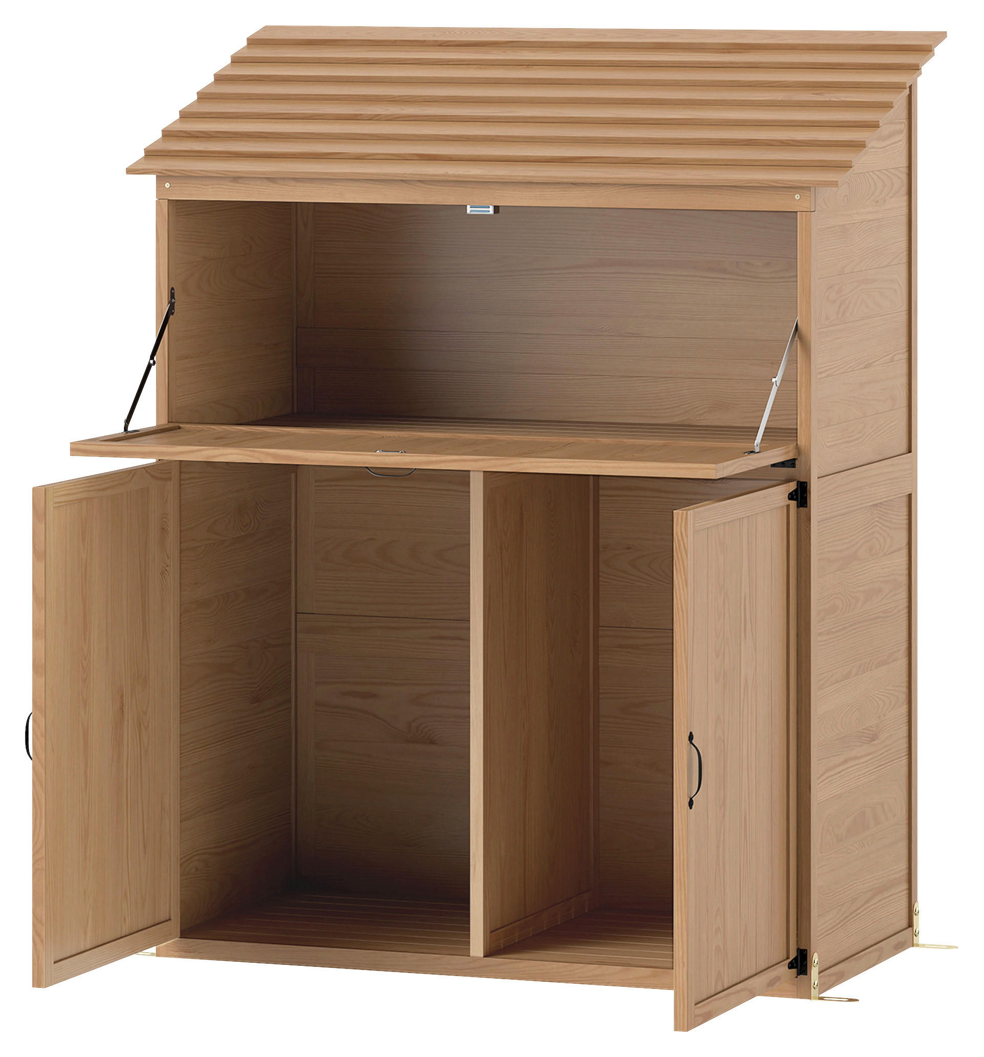Outsunny Gartenschrank braun Holz B/H/L: ca. 54x136x110 cm
