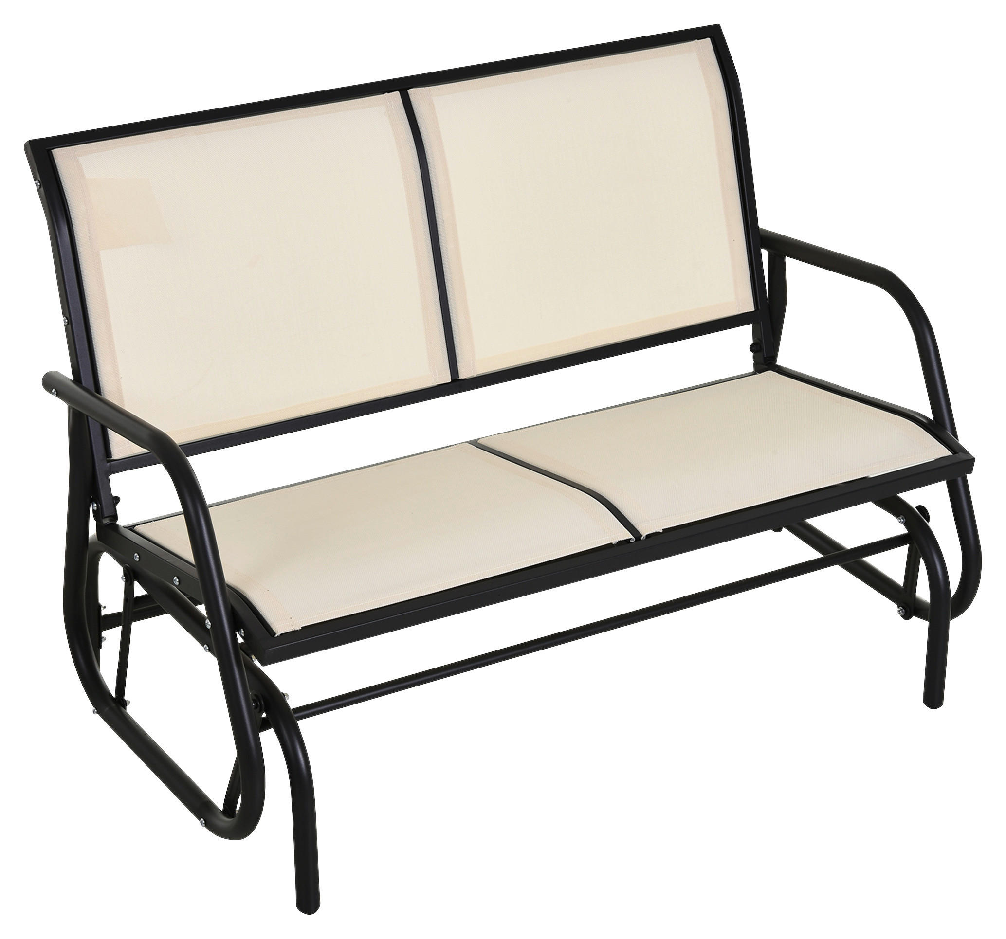 Outsunny Sitzbank schwarz Metall B/H/L: ca. 70x85x120 cm