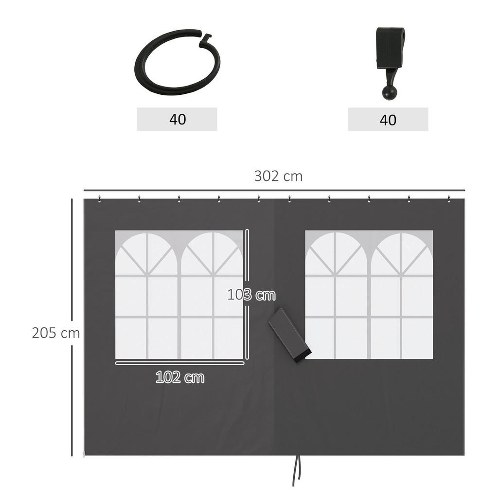 Thumbnail - Outsunny Pavillon-Seitenteile