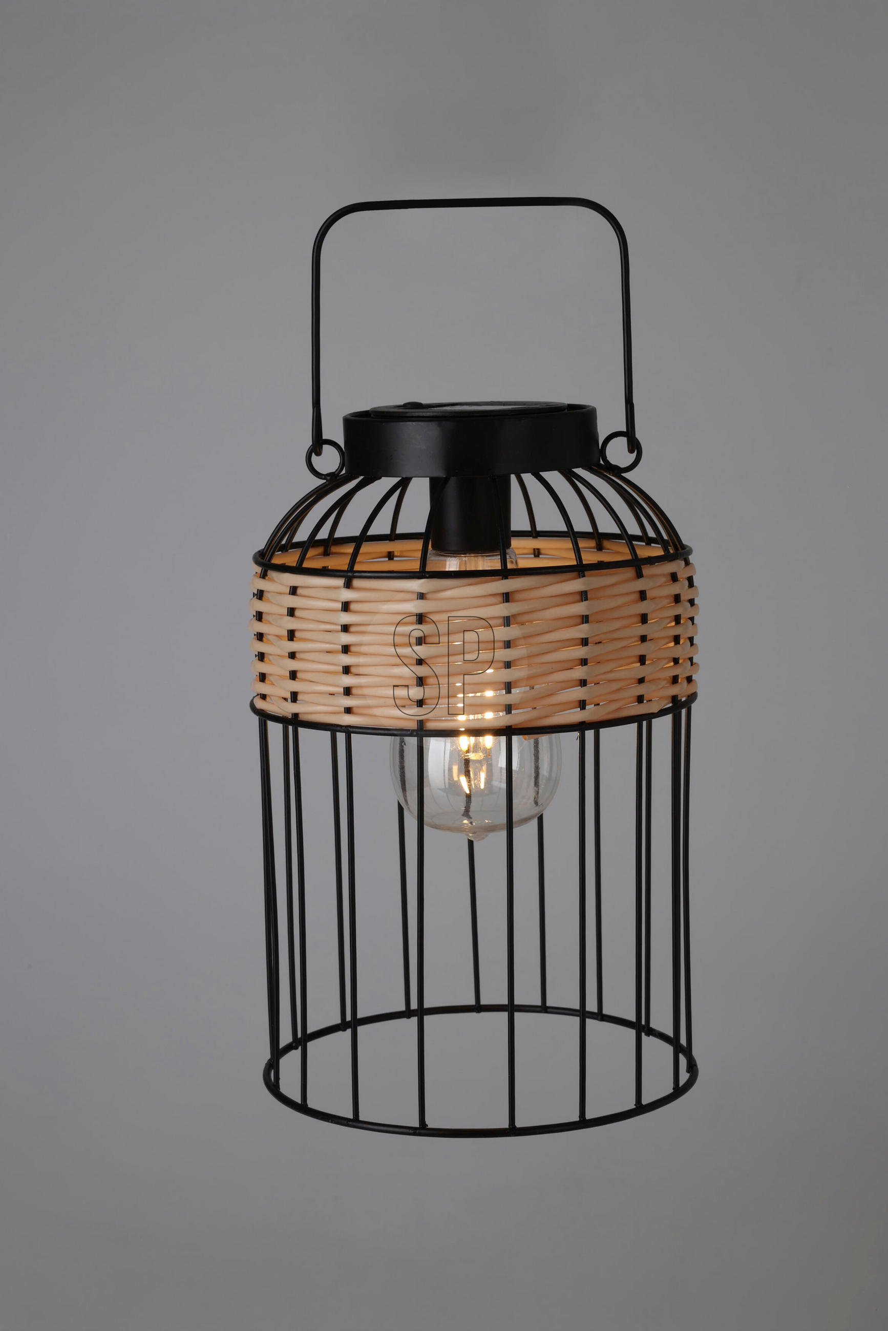 Thumbnail - Solarlaterne schwarz Metall B/H/L: ca. 16x16x25 cm