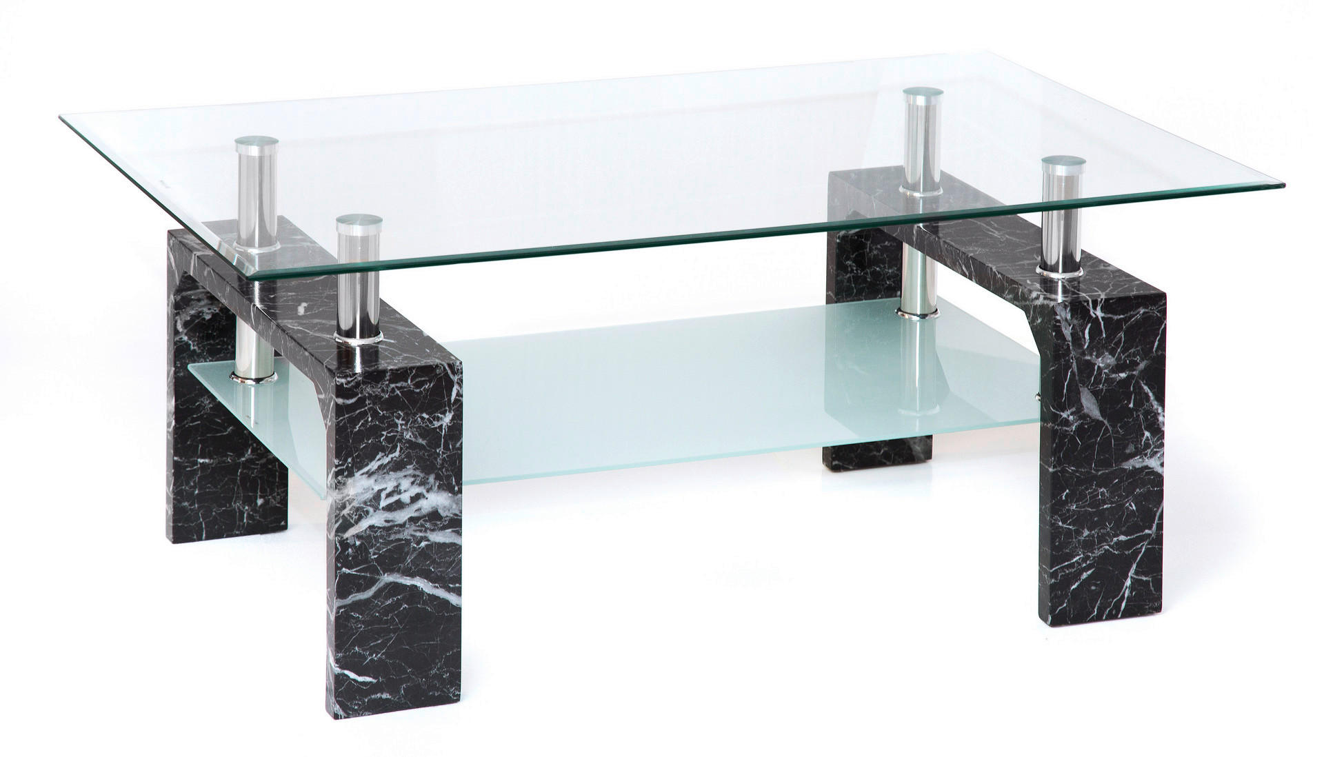 Glascouchtisch Modena Marmor glasklar B/H/T: ca. 100x45x60 cm