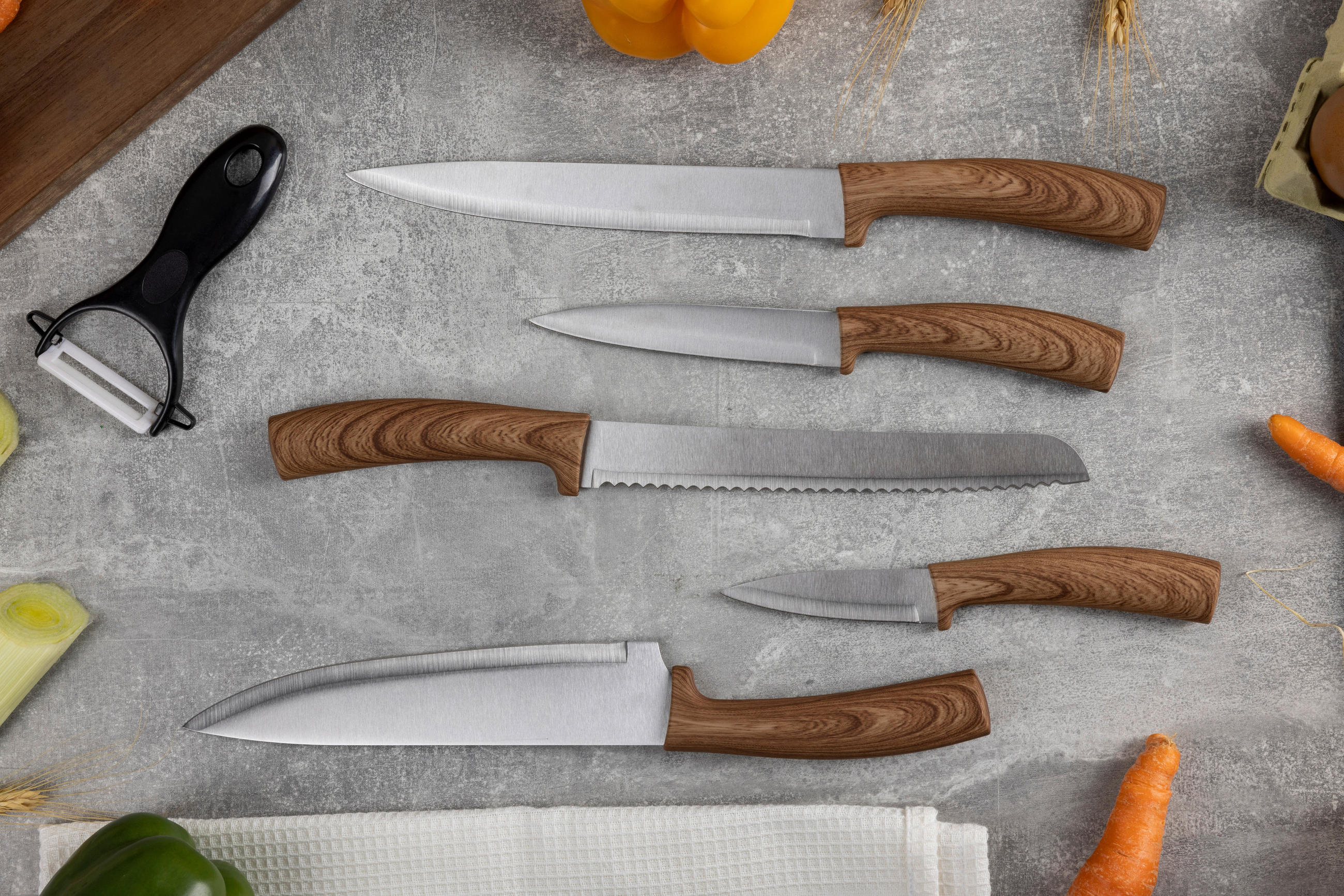 Thumbnail - SAN IGNACIO Messerset ACACIA silber Edelstahl 6 tlg.