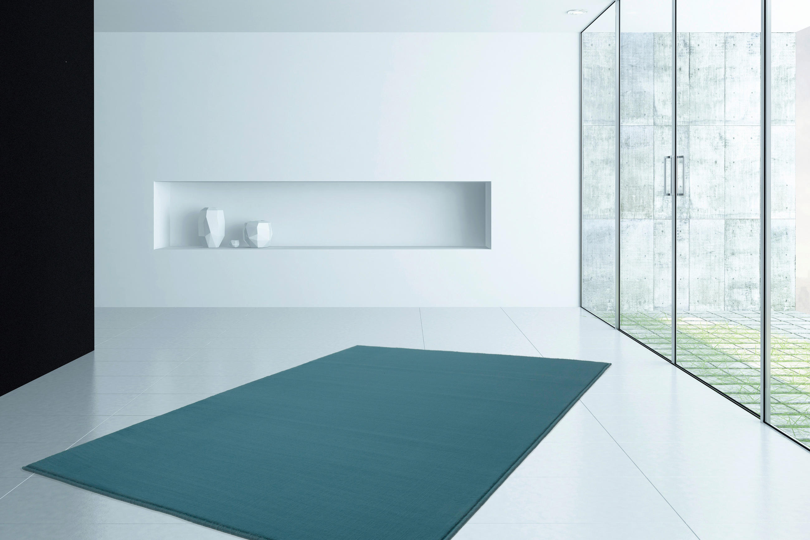 Thumbnail - Kayoom Kurzflorteppich Passage 495 hellblau B/L: ca. 80x150 cm