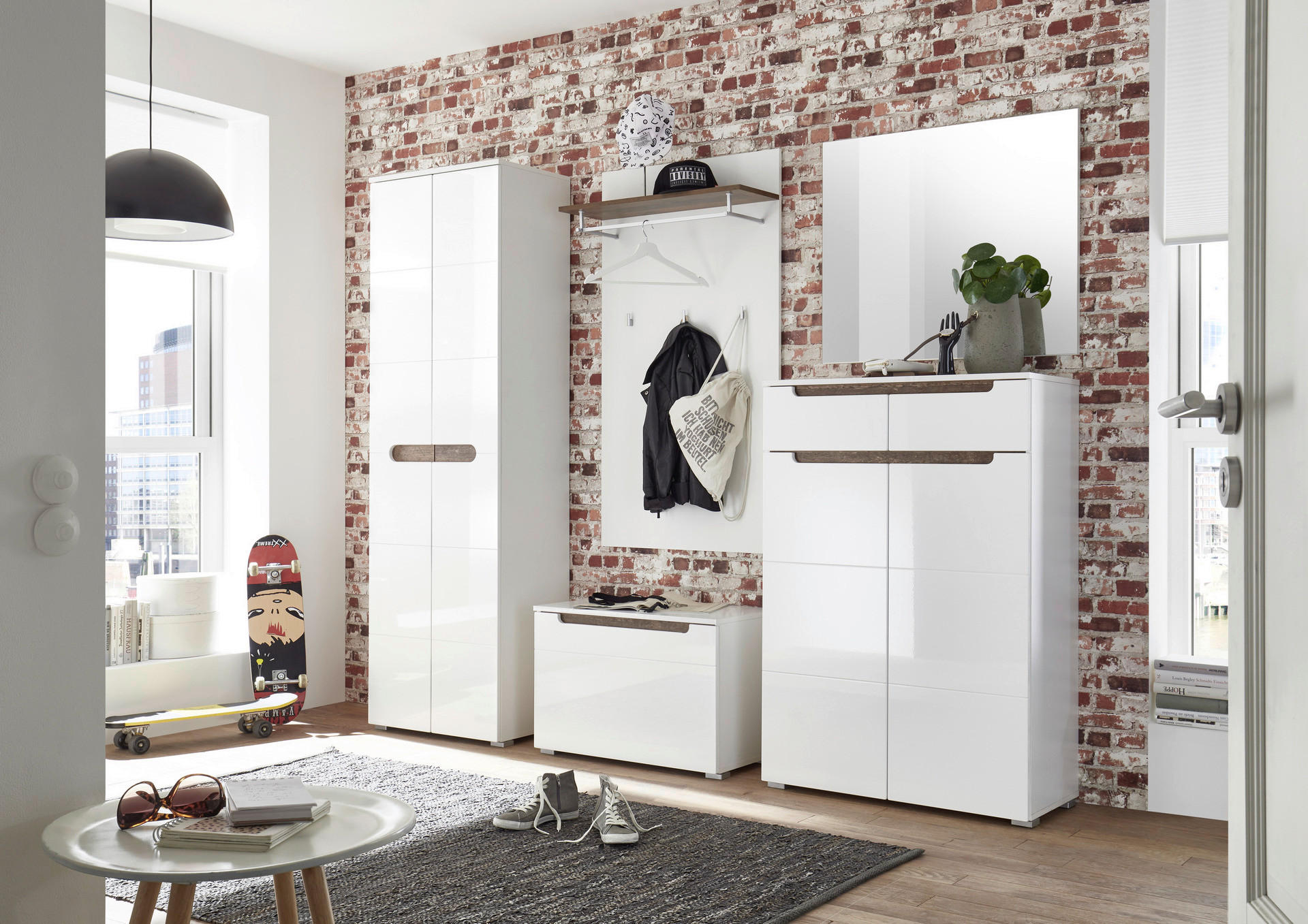 Thumbnail - Wandspiegel Turin weiß B/H/T: ca. 80x70x2 cm