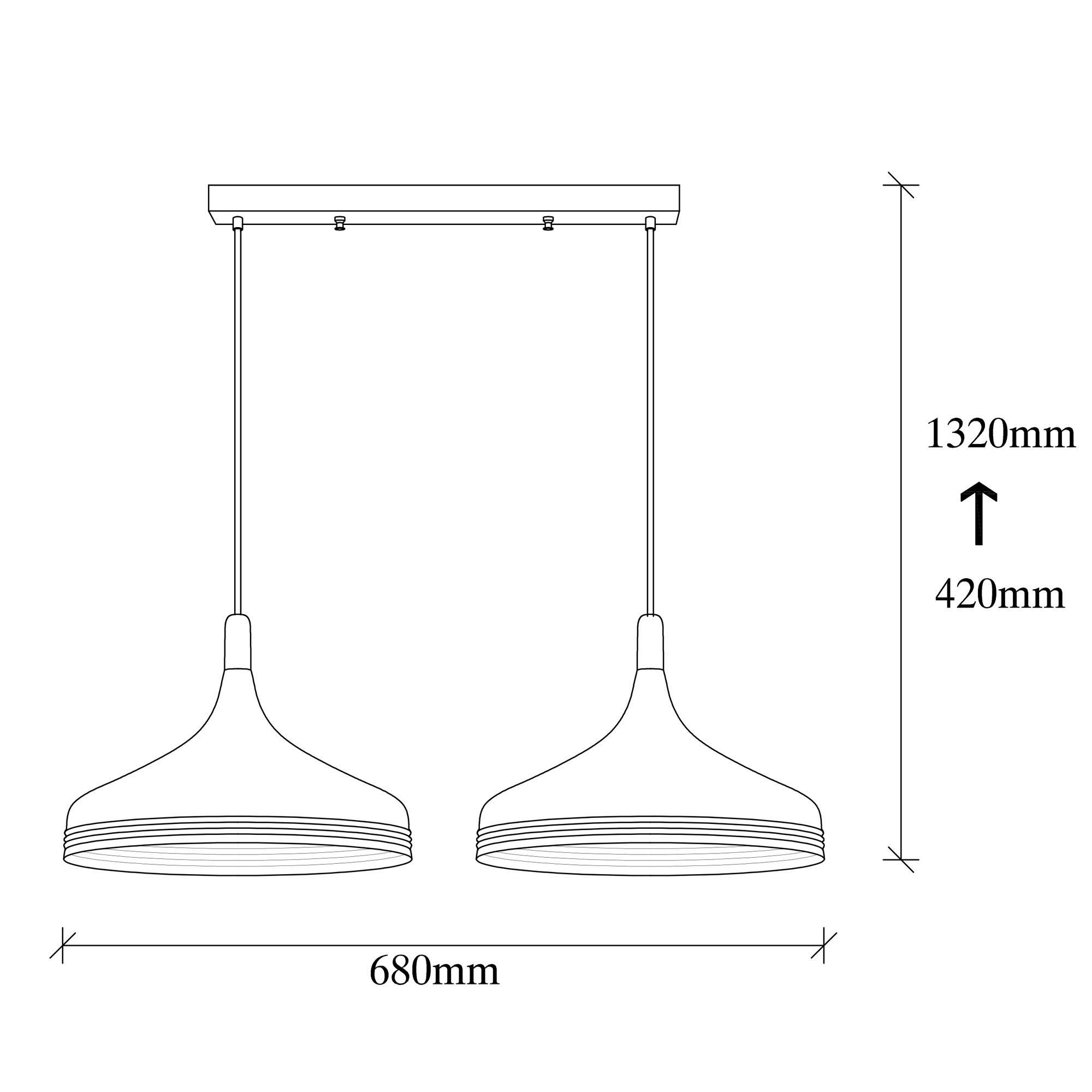 Thumbnail - Opviq Pendelleuchte Saglam-3777 gold schwarz B/H/T/L: ca. 68x132x36x68 cm E27 2 Brennstellen