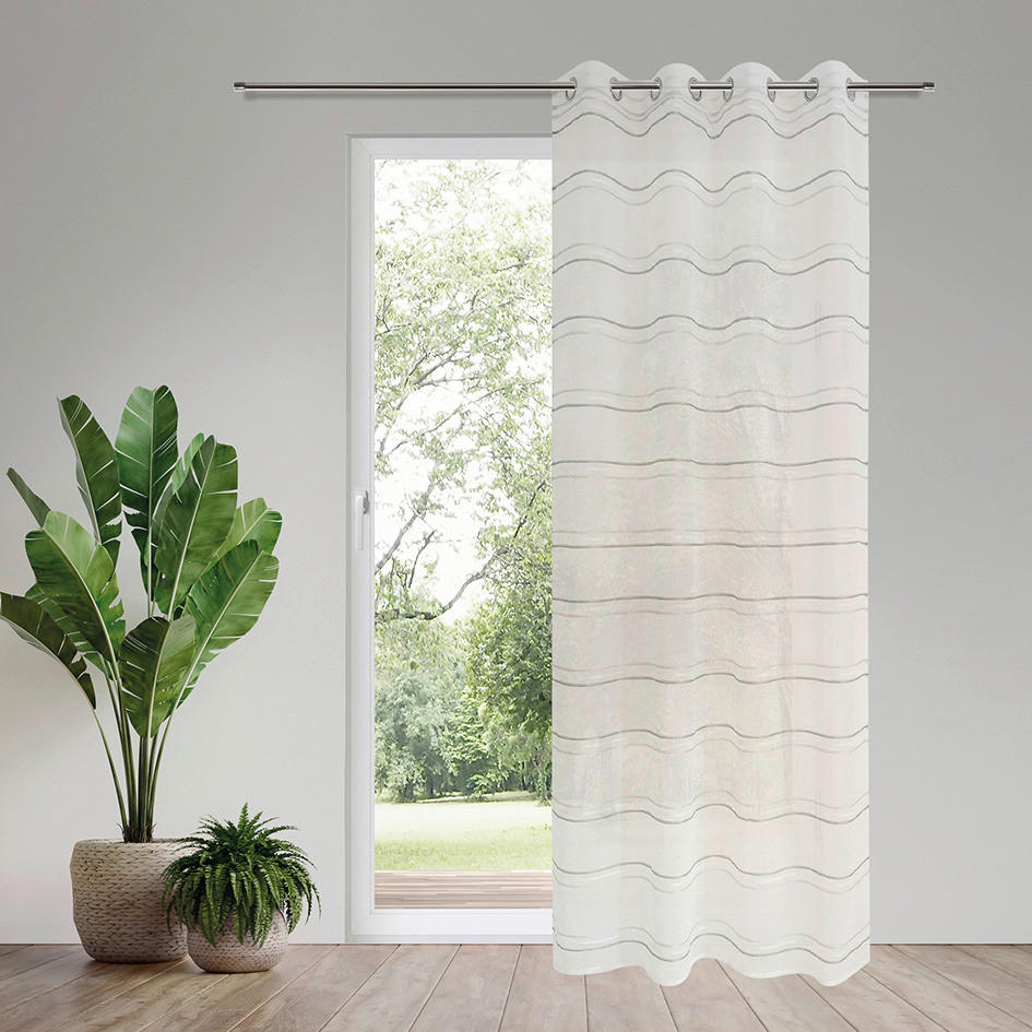 Thumbnail - Ösenvorhang Bamberg grau B/L: ca. 140x245 cm