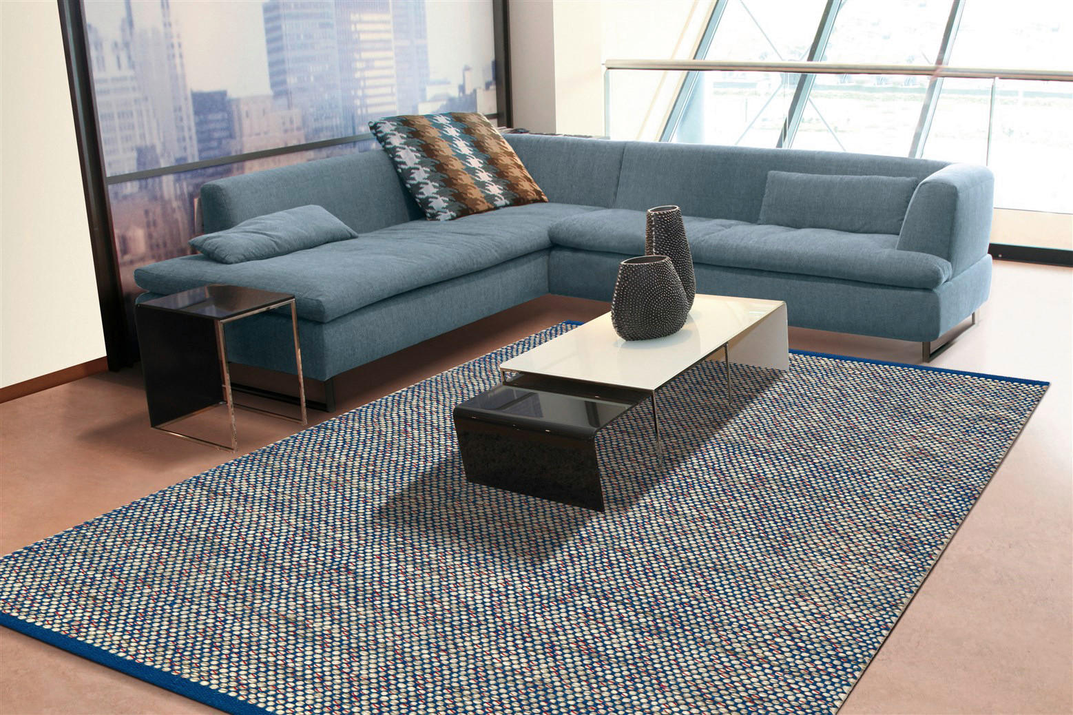 Thumbnail - Arte Espina Flachgewebeteppich Tweed 8058 grau B/L: ca. 120x180 cm