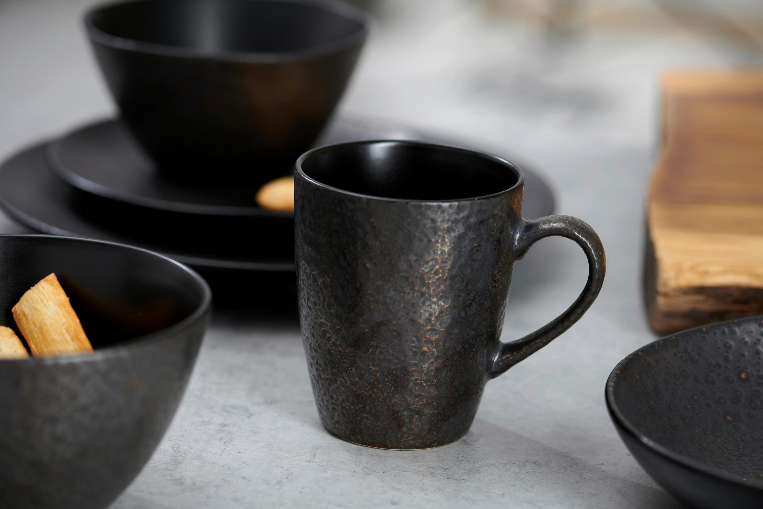 Thumbnail - Ritzenhoff & Breker Frühstücksservice Kitwe schwarz Keramik 12 tlg.