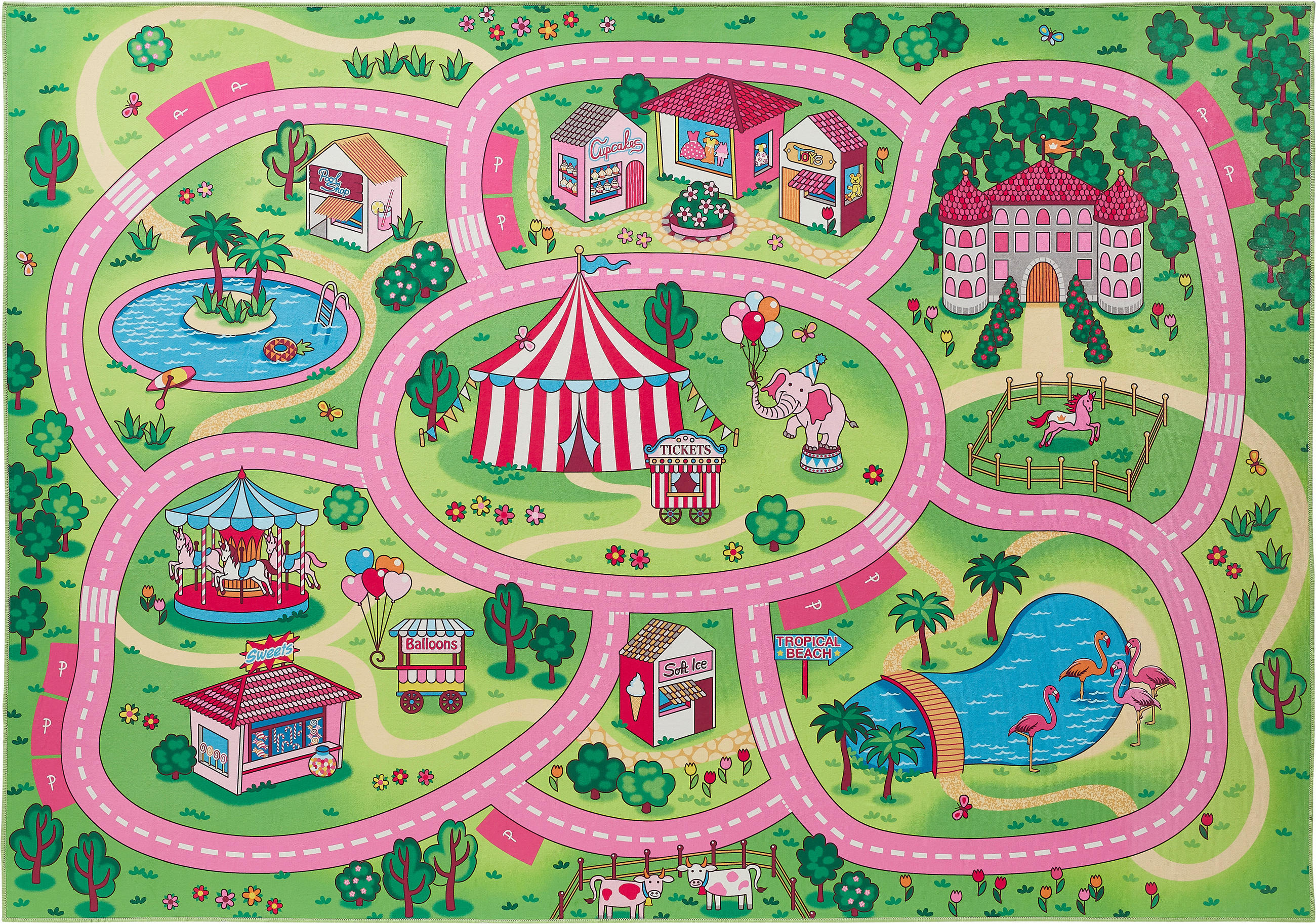 Andiamo Kinderteppich rosa B/L: ca. 140x200 cm