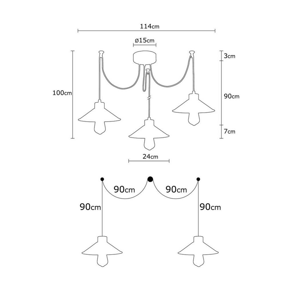 Thumbnail - Opviq Pendelleuchte Manavgat Kupfer Holz B/H/T/L: ca. 114x100x24x114 cm E27 3 Brennstellen