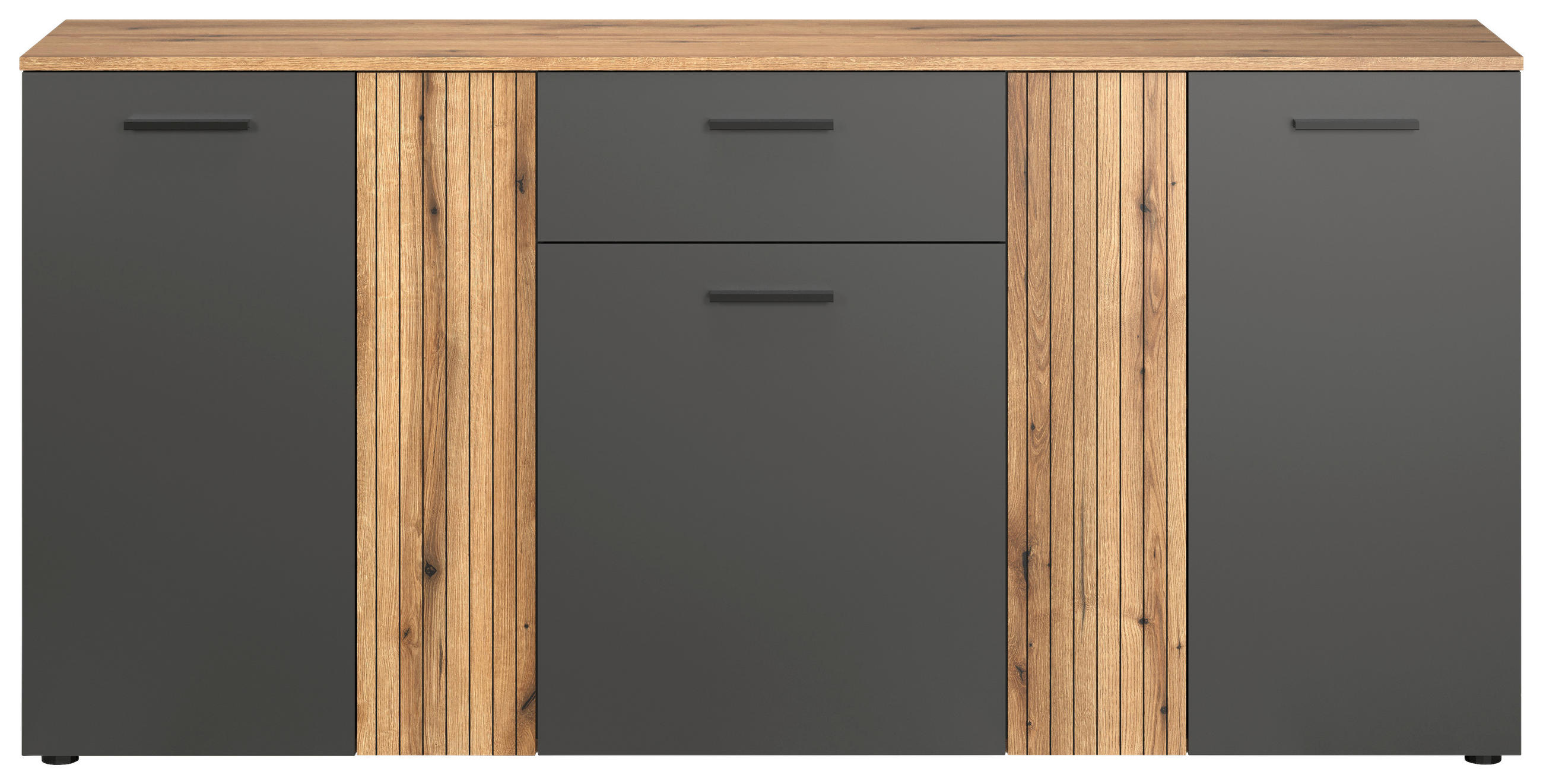 Thumbnail - Kommode Esteban anthrazit Eiche Evoke Coast Nachbildung B/H/T: ca. 181x86x38 cm
