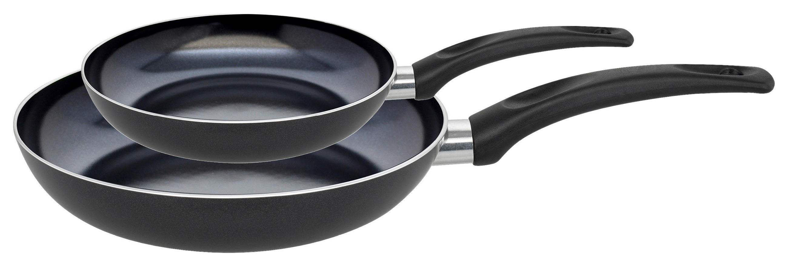 Pfannenset schwarz Aluminium 2 tlg.