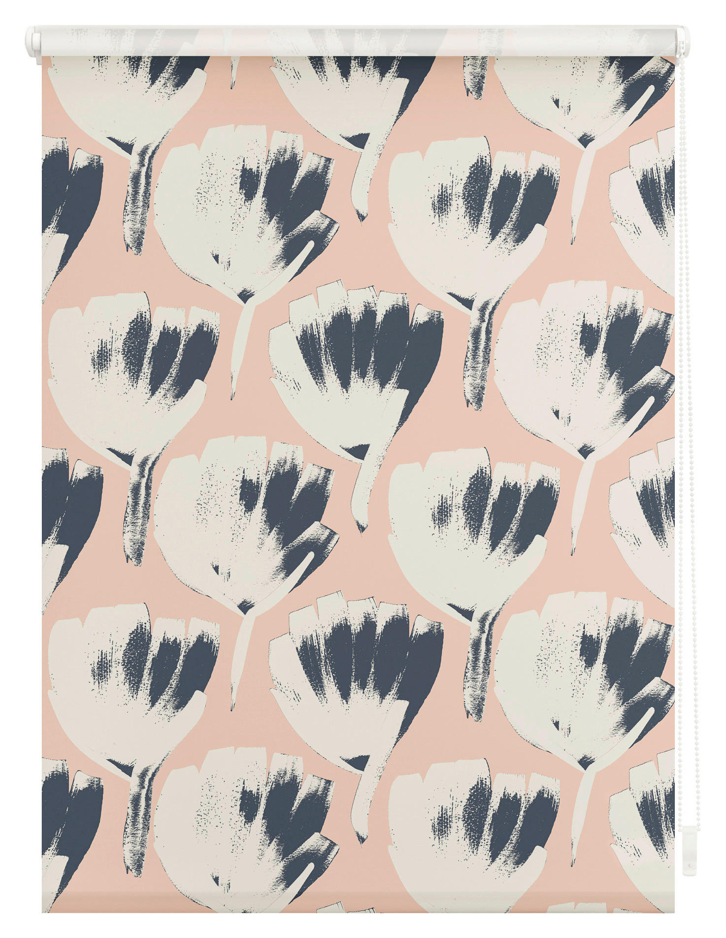 Thumbnail - LICHTBLICK Rollo Flowers on Salmon rot B/L: ca. 100x150 cm