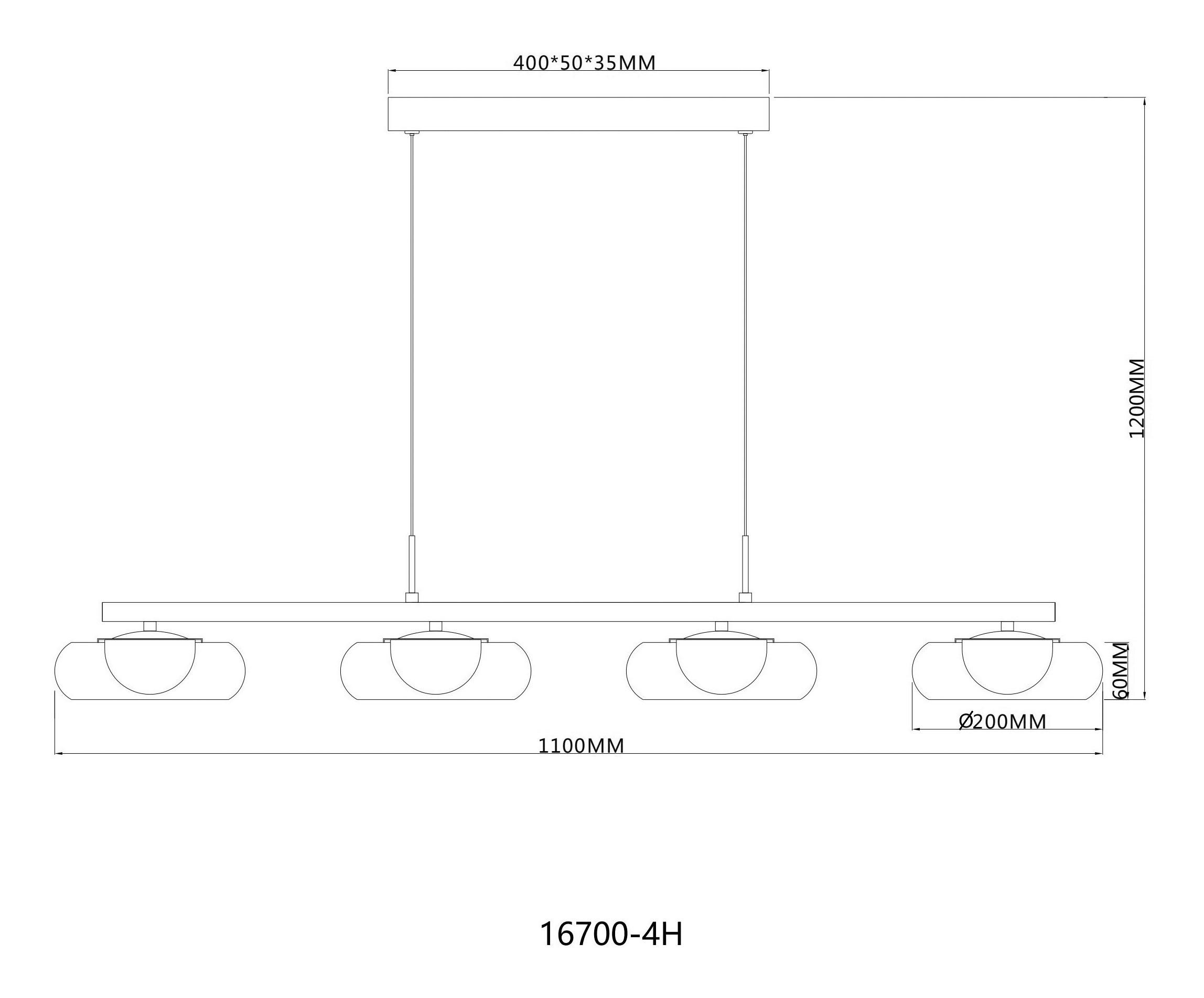 Thumbnail - GLOBO Hängeleuchte Rauch schwarz Glas Metall B/H/L: ca. 26x17x124 cm