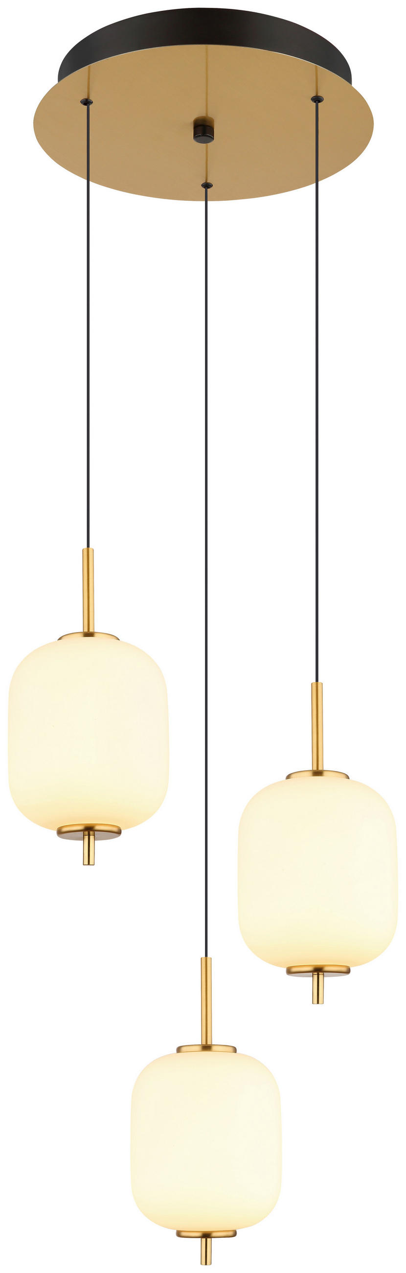 GLOBO Pendelleuchte messing Metall Glas H/D: ca. 150x35,5 cm 1.0 Brennstellen