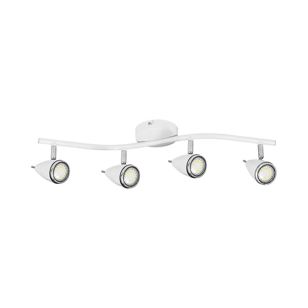 SPOT Light Spotbalken Linda weiß Metall B/H/T: ca. 67x12x10 cm GU10 4 Brennstellen