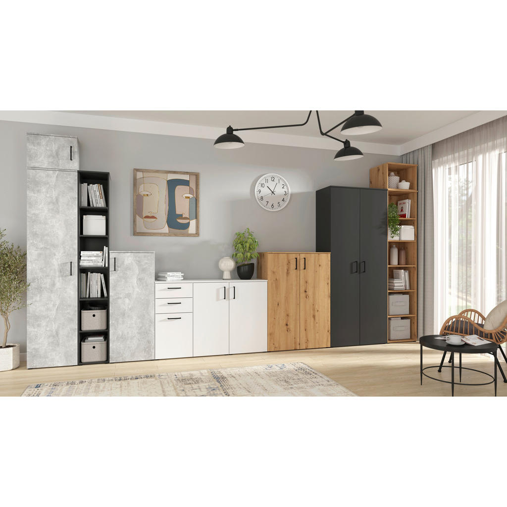 Thumbnail - Schrank Multi-Stauraum Typ 16 Beton Optik B/H/T: ca. 45x115x40 cm
