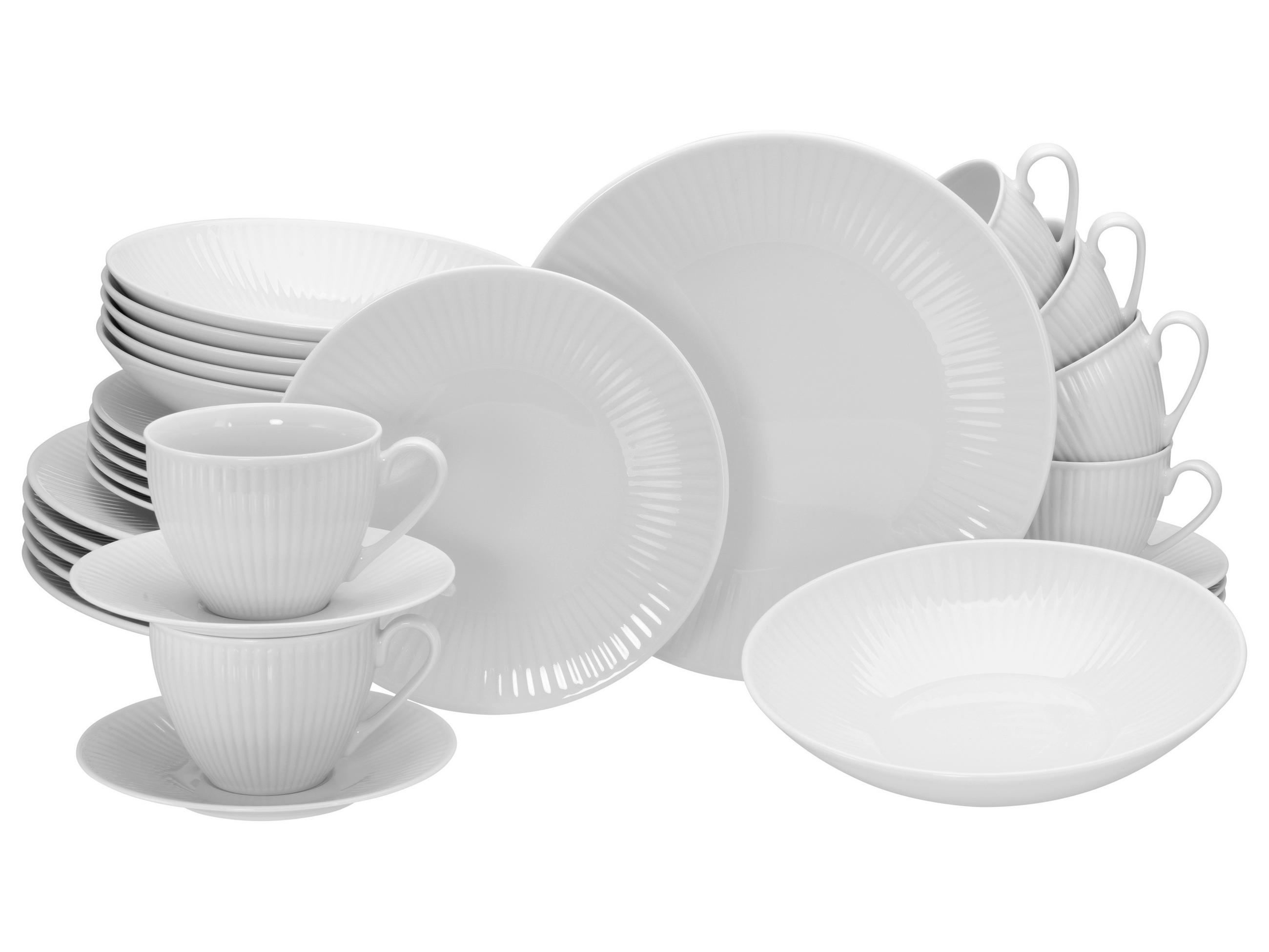 CreaTable Kombiservice Valencia weiß Porzellan 30 tlg.