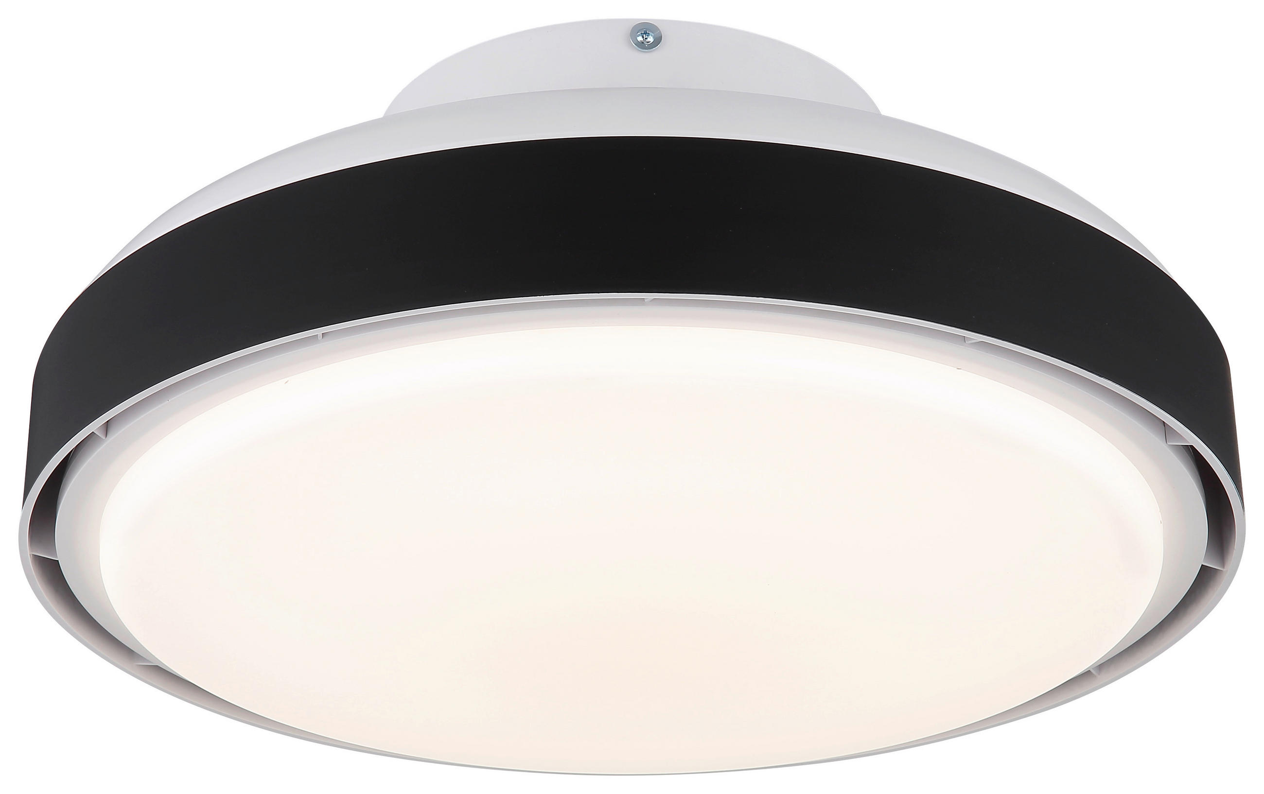 GLOBO LED-Deckenventilator mattschwarz weiß Opal Kunststoff Acryl H/D: ca. 20x45 cm 1 Brennstellen