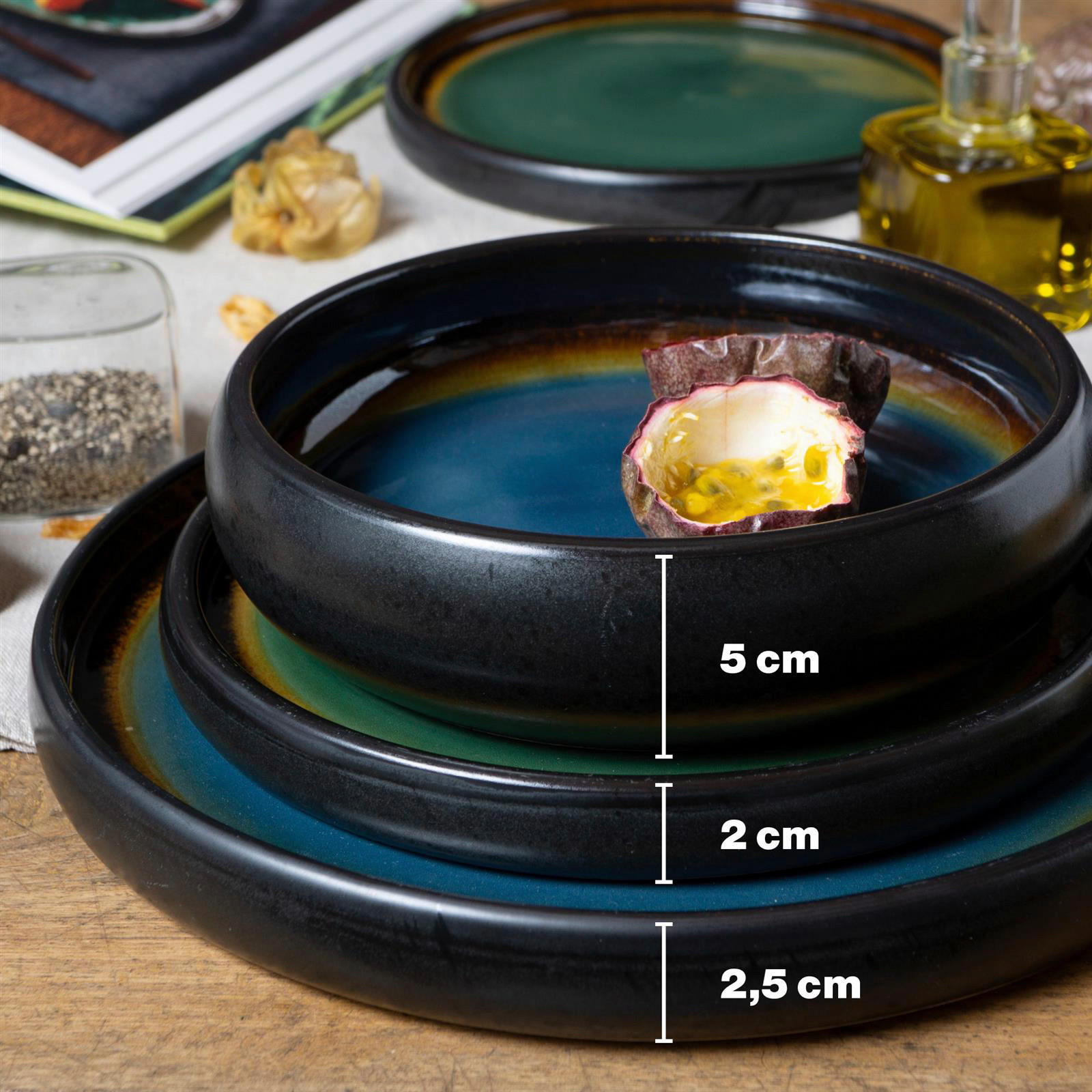 Thumbnail - Moritz & Moritz Tafelservice Reaktiv grün Steinzeug 18 tlg.