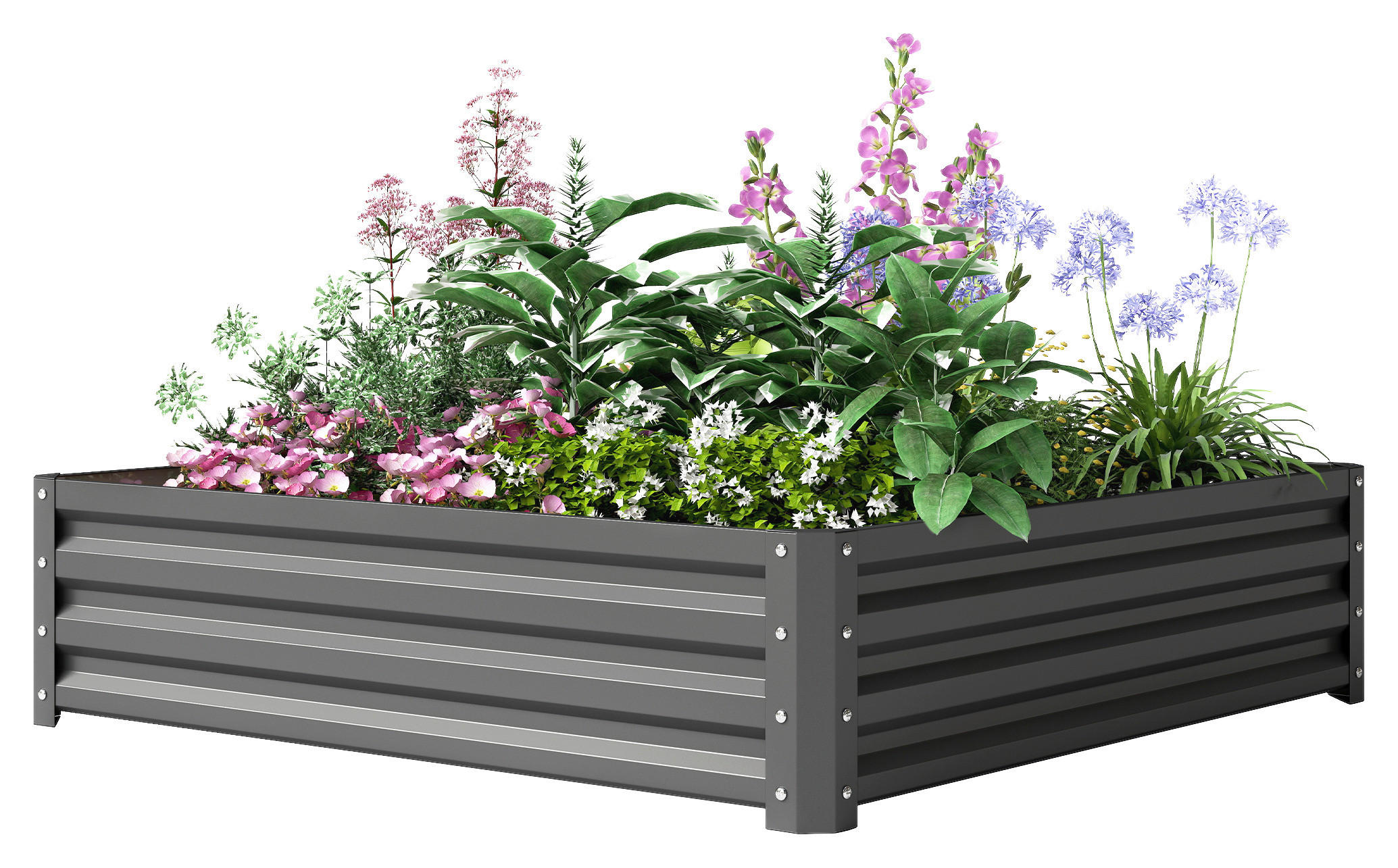 Outsunny Hochbeet hellgrau B/H/L: ca. 120x30x120 cm