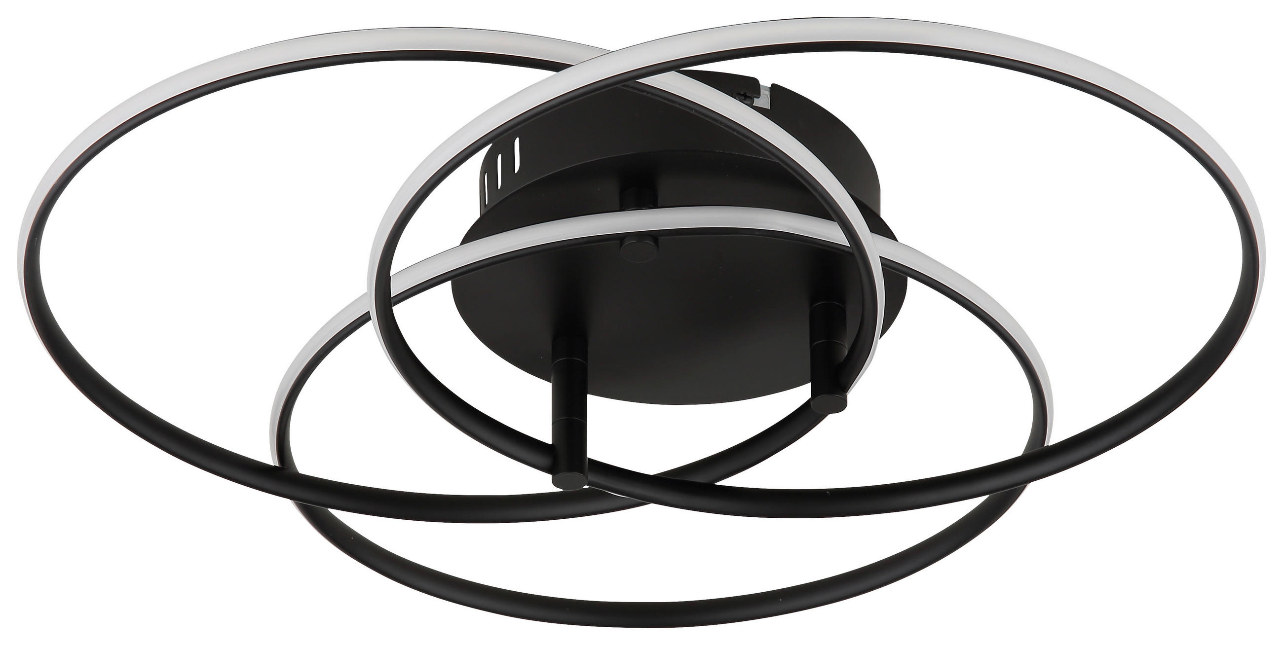 GLOBO Deckenleuchte Opal mattschwarz Metall Aluminium H/D: ca. 9,4x45,6 cm 1 Brennstellen