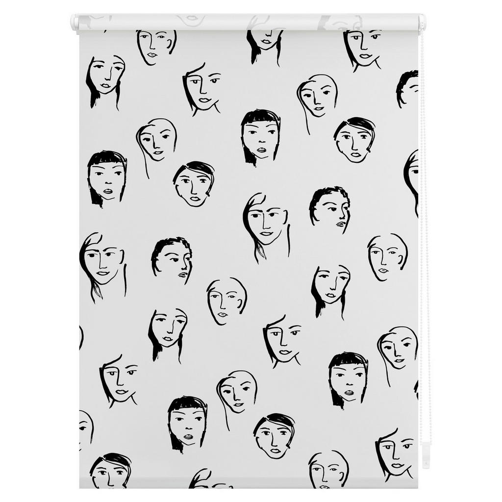 Thumbnail - LICHTBLICK Verdunkelungsrollo Faces schwarz B/L: ca. 70x150 cm