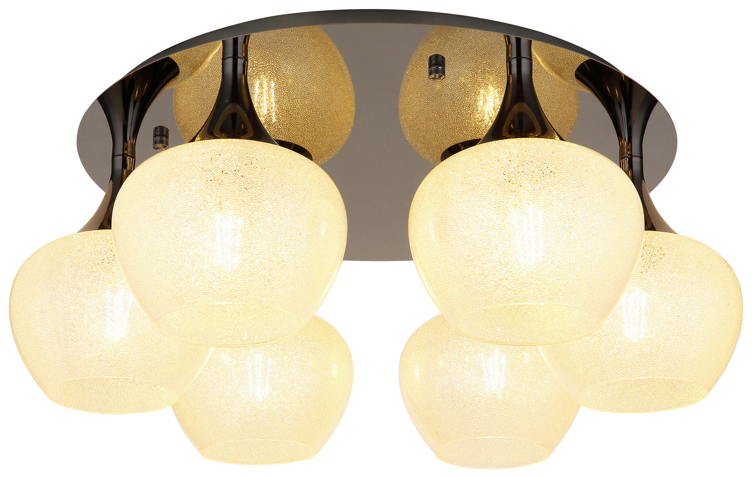 GLOBO Deckenleuchte MAXY 15548-6DK schwarz Chrom klar Acryl Metall H/D: ca. 26,5x65 cm E27 6 Brennstellen
