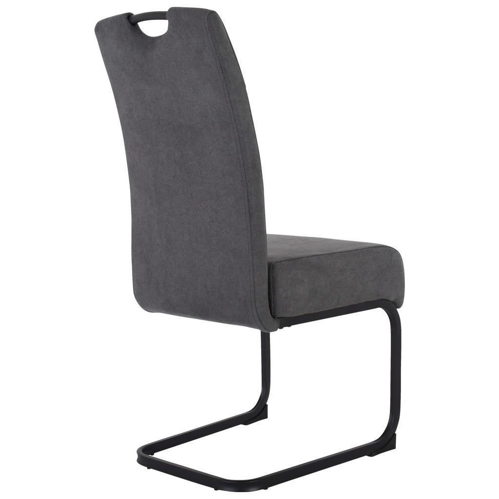 Thumbnail - Schwingstuhl Margie dunkelgrau Microfaser B/H/T: ca. 46x104x61 cm