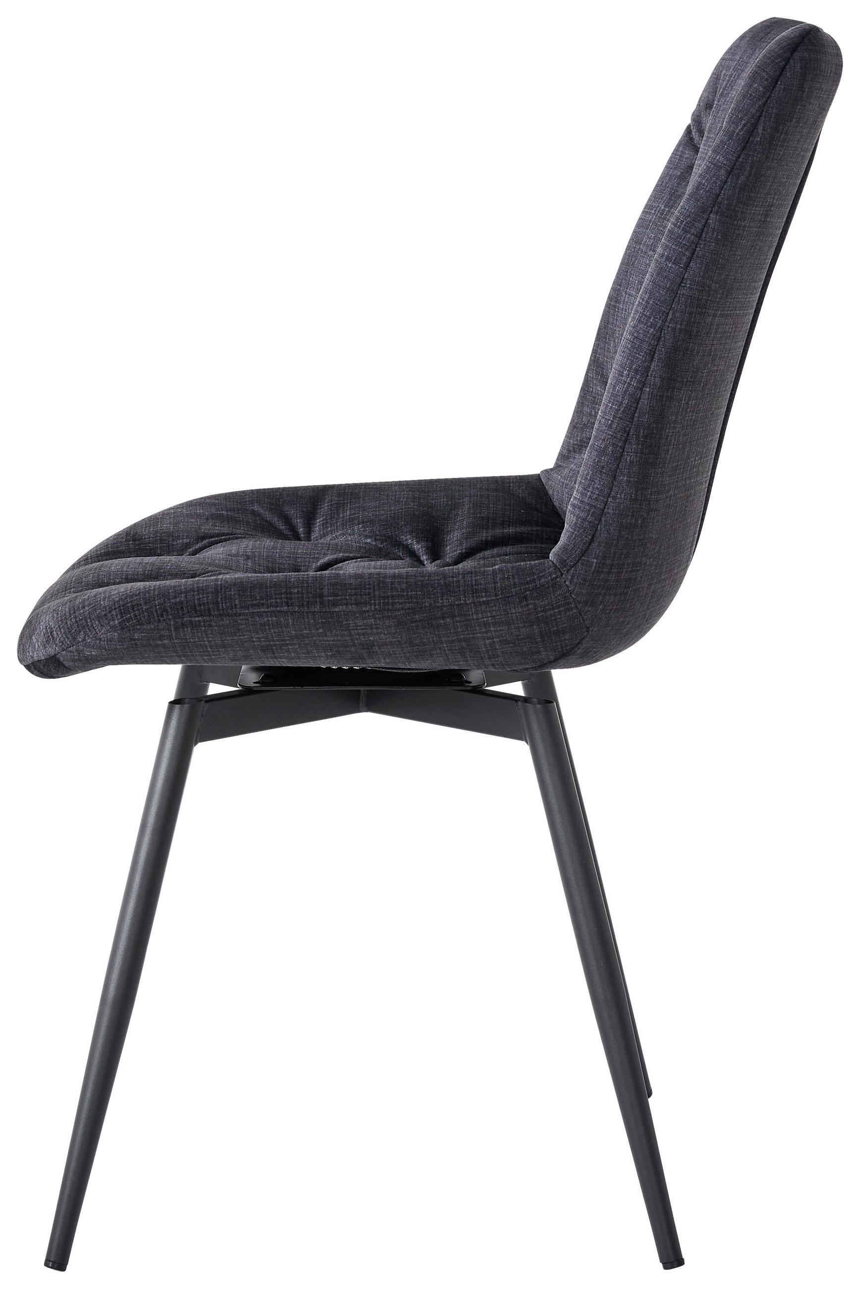 Thumbnail - Stuhl Leslie dunkelgrau schwarz Samtoptik Metall