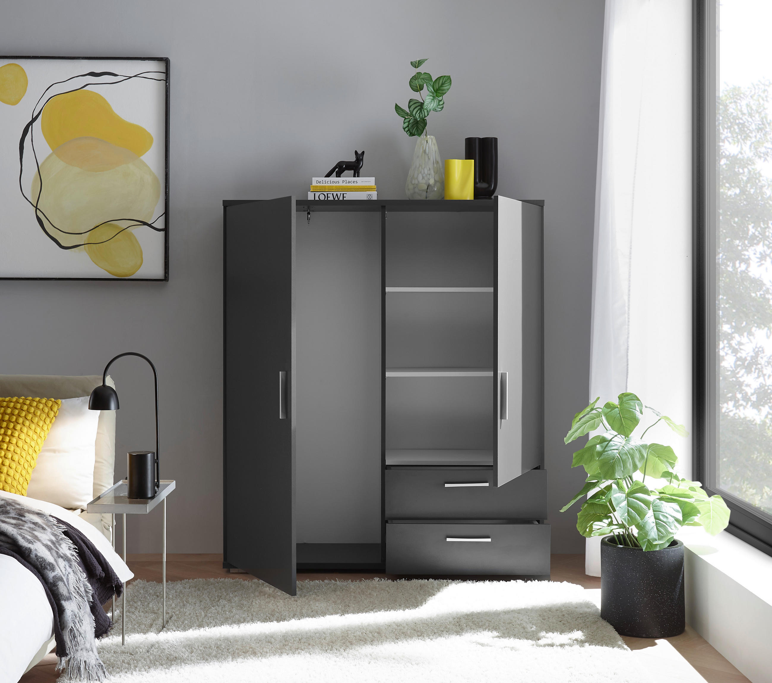 Thumbnail - Kombikommode Adeline Graphit B/H/T: ca. 120x140x38 cm