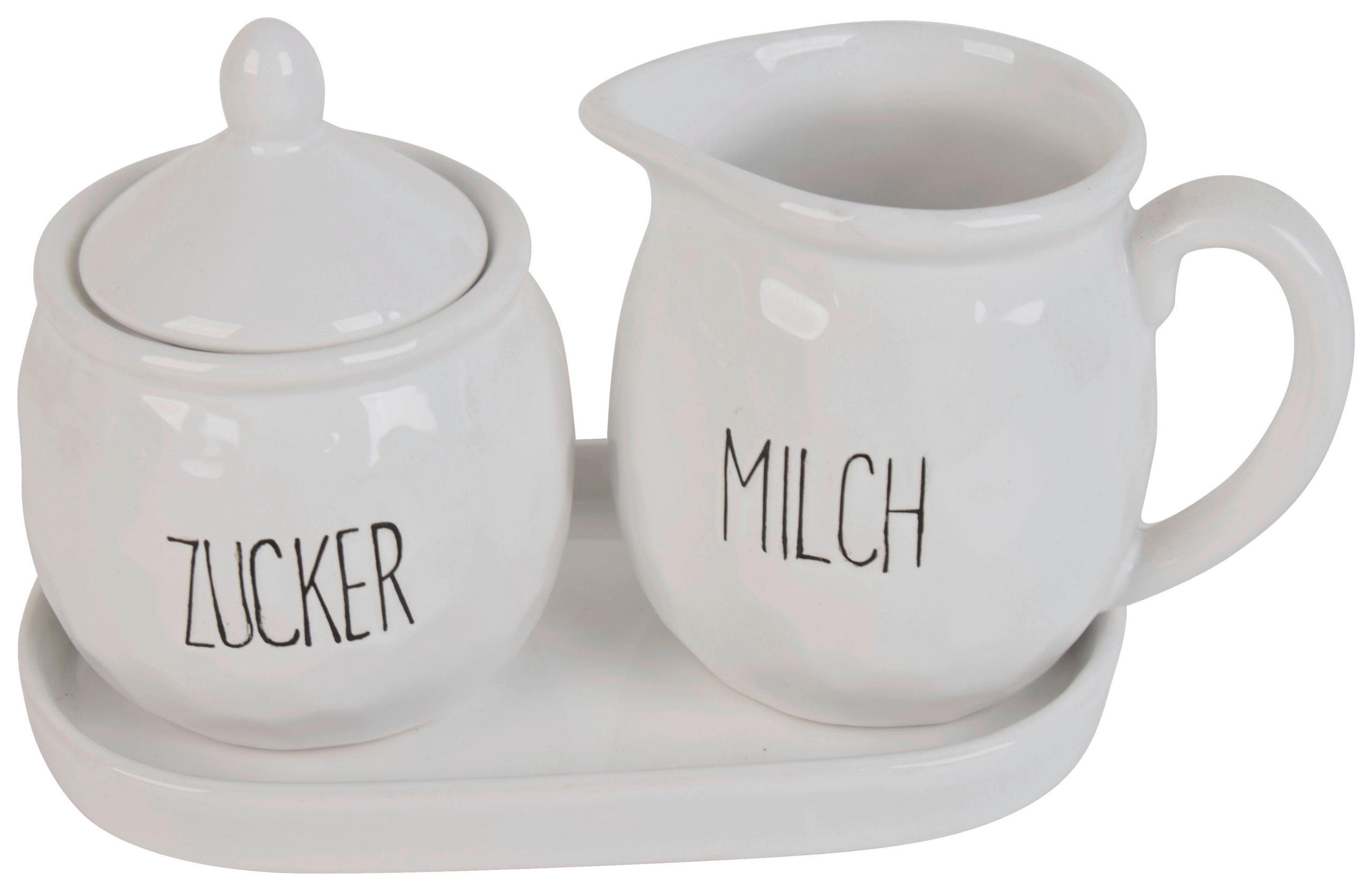 Milch und Zucker-Set weiß Porzellan