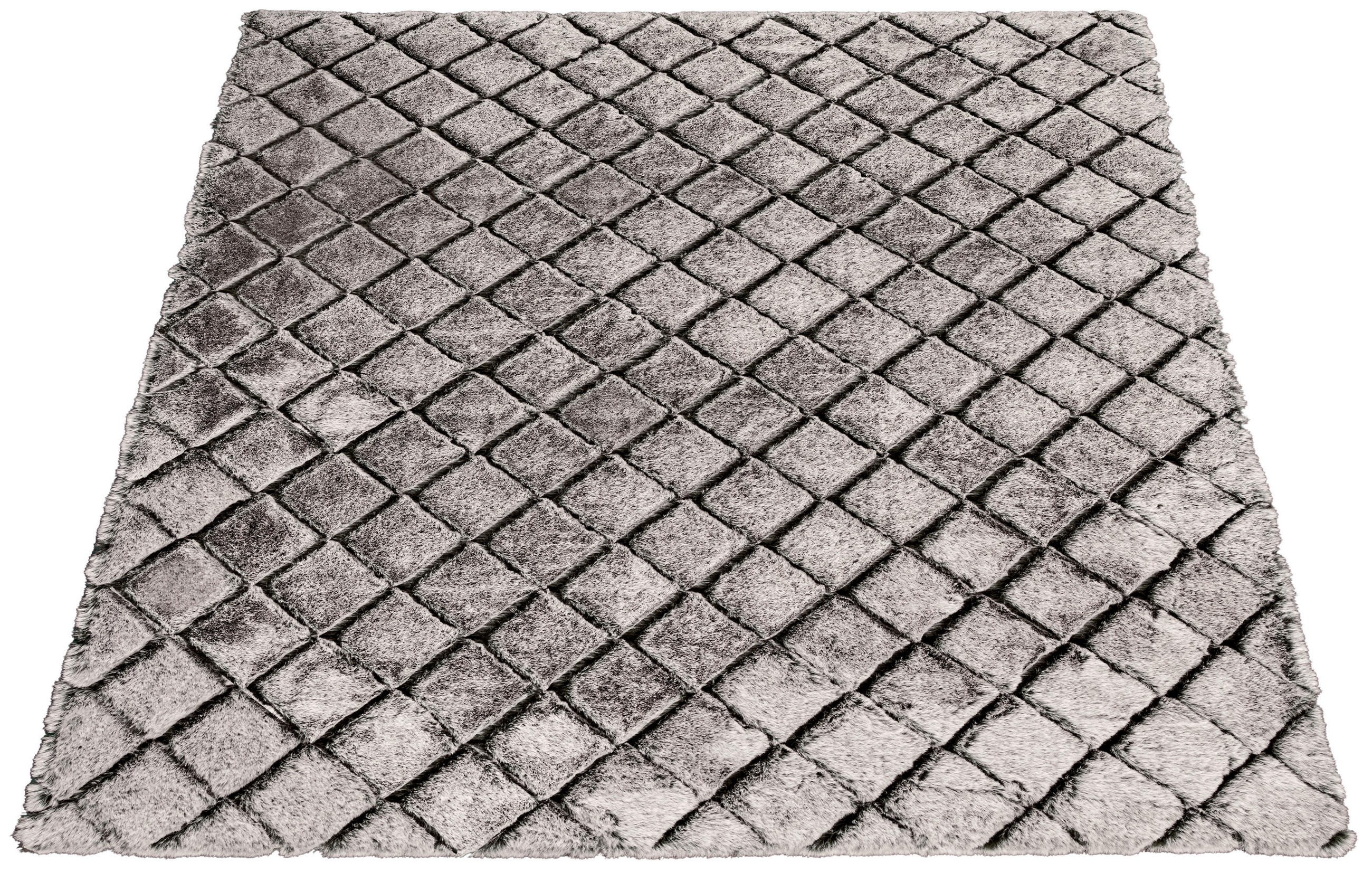 Thumbnail - Teppich Vichy Silbergrau B/L: ca. 160x230 cm