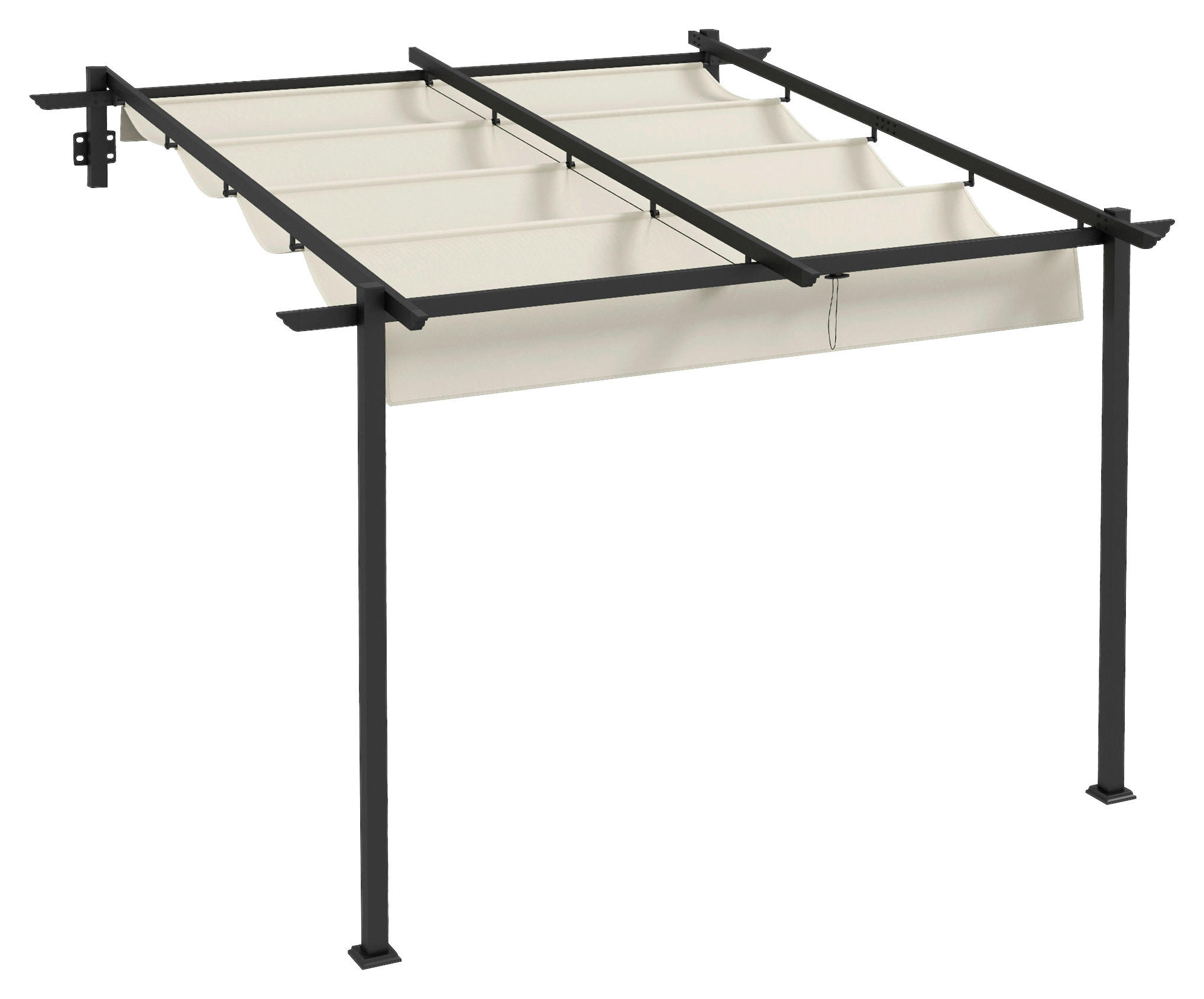 Outsunny Pergola cremeweiß Polyester B/H/L: ca. 297x230x297 cm