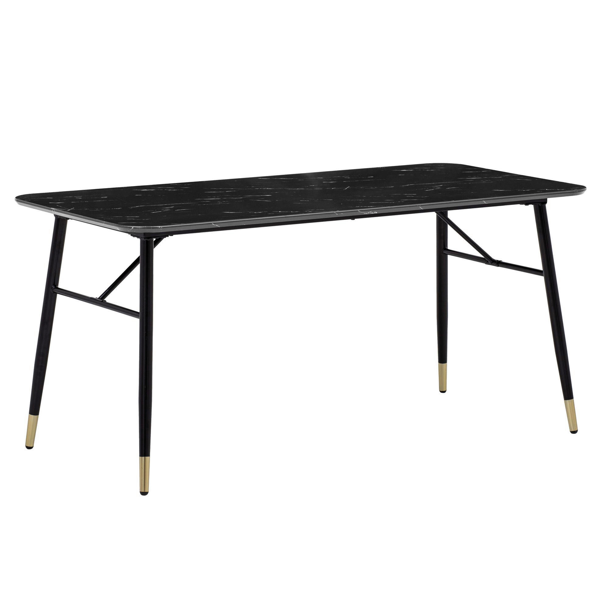 Esstisch schwarz Marmor Optik B/H/T: ca. 160x76x80 cm