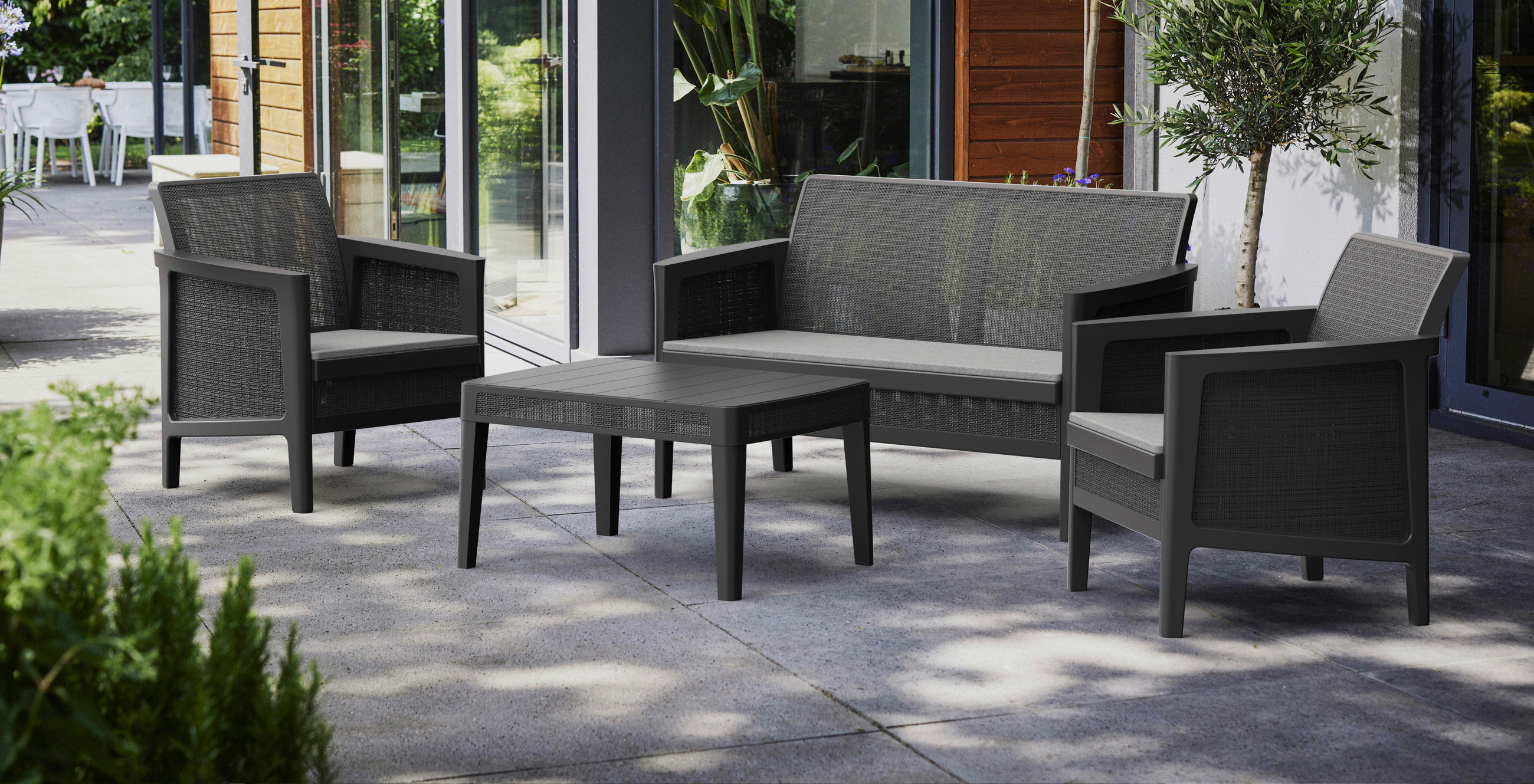 Thumbnail - Jardin Gartensitzgruppe Atlas Graphit Kunststoff