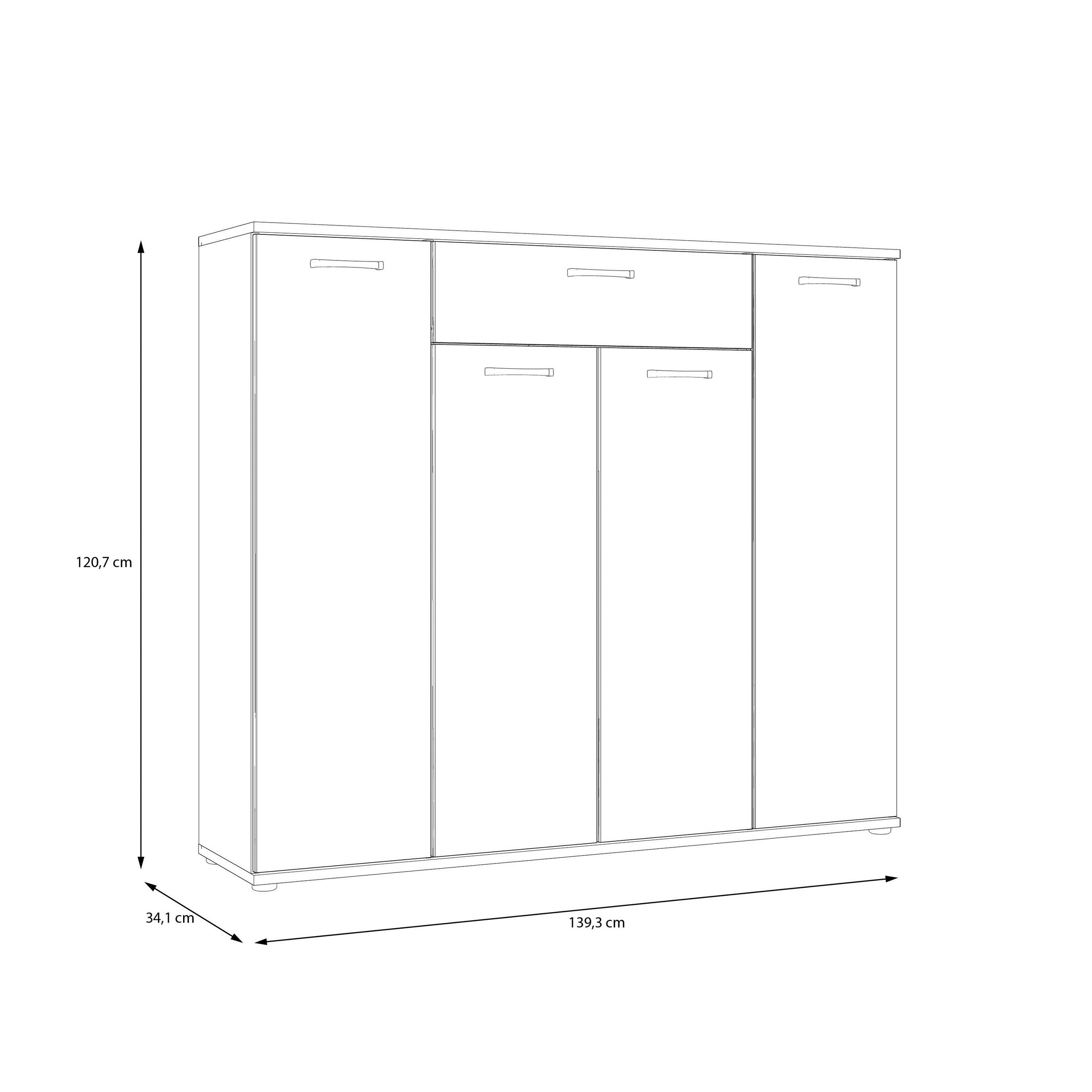 Thumbnail - Kommode  Beton dunkel Optik weiß B/H/T: ca. 139x121x35 cm