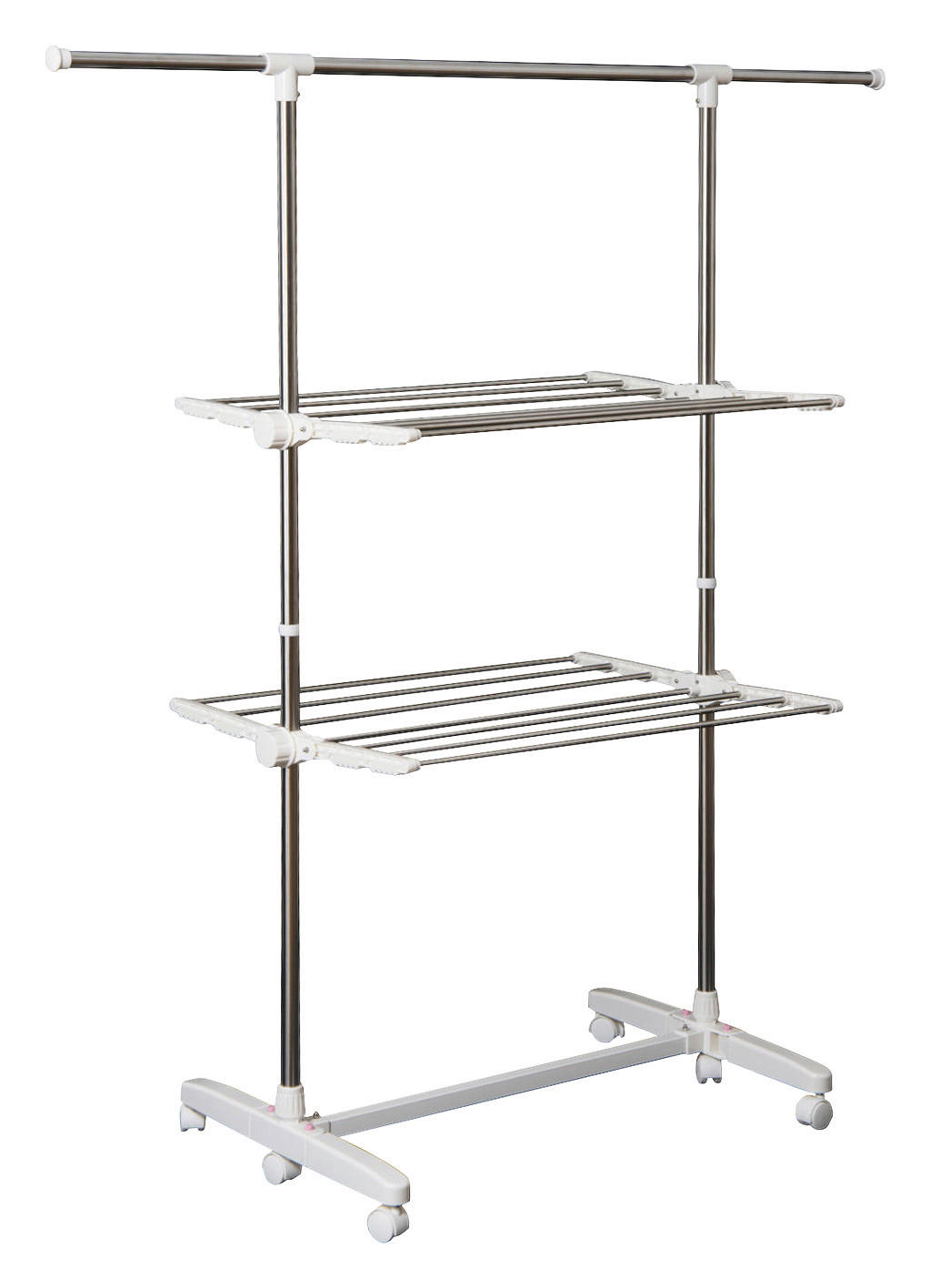 HOMCOM Turmwäscheständer silber Edelstahl H/T/L: ca. 154x62x136 cm