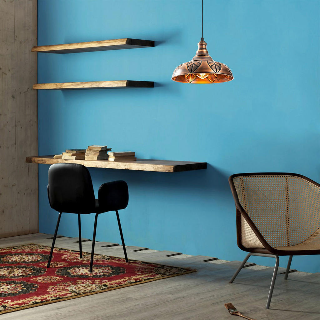 Thumbnail - Opviq Pendelleuchte Saglam-3714 Kupfer B/H/T/L/D: ca. 32x117x32x32x32 cm E27 1 Brennstellen