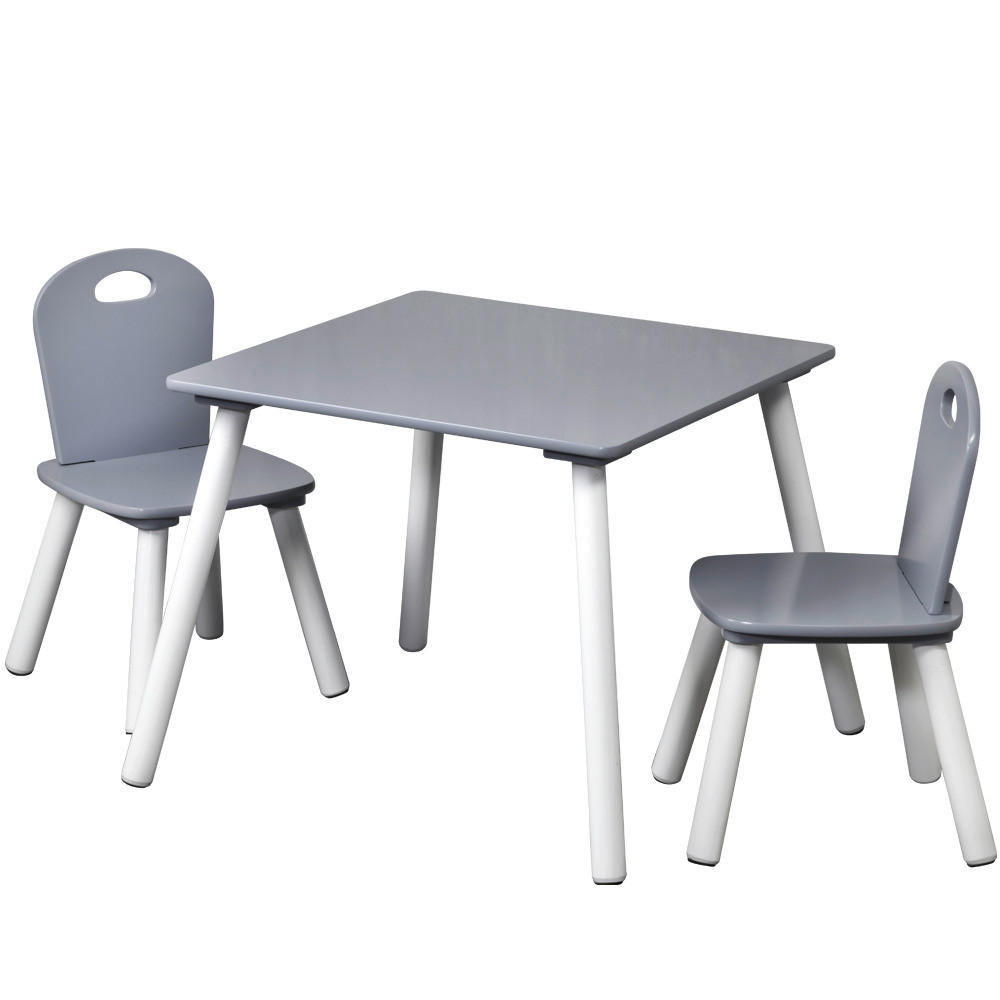 Kesper Kindertisch mit 2 Stühlen grau Spanplatte B/H/L: ca. 55x45x55 cm