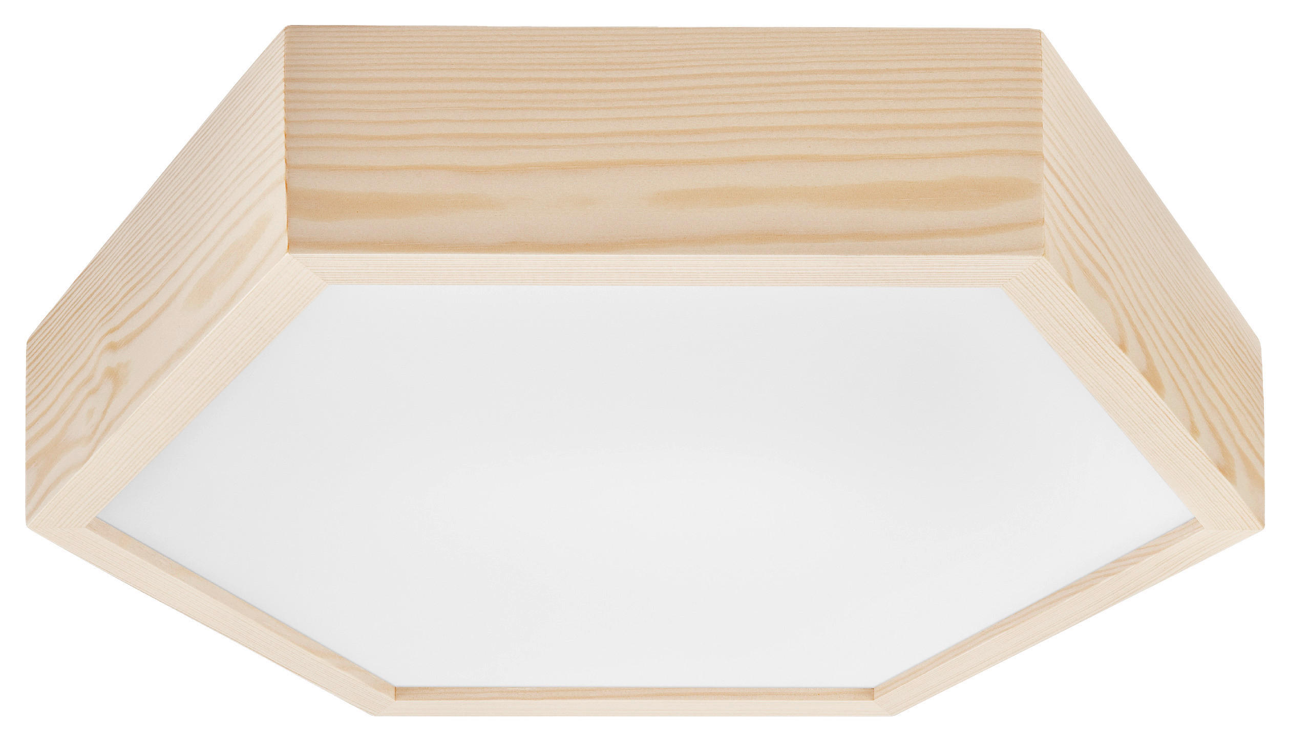 Lamkur Deckenleuchte kiefer Glas Holz B/H/L: ca. 44x12x44 cm 2 Brennstellen
