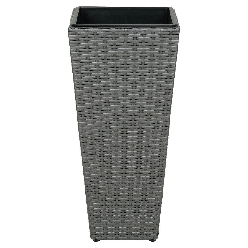 Thumbnail - Pflanzgefäß grau Polyrattan B/H/L: ca. 28x60x28 cm