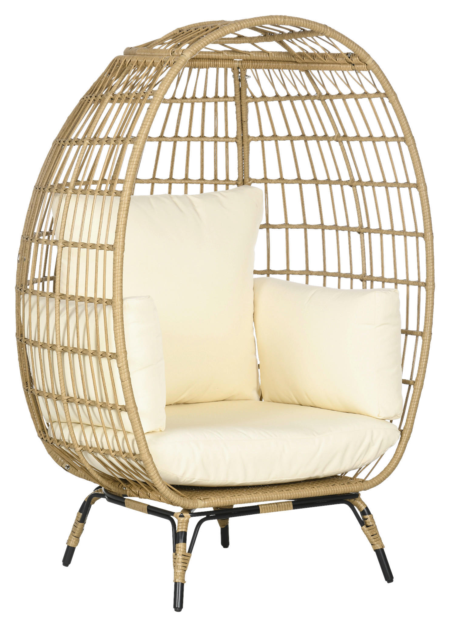Outsunny Gartensessel khaki Polypropylen B/H/L: ca. 90x105x148 cm
