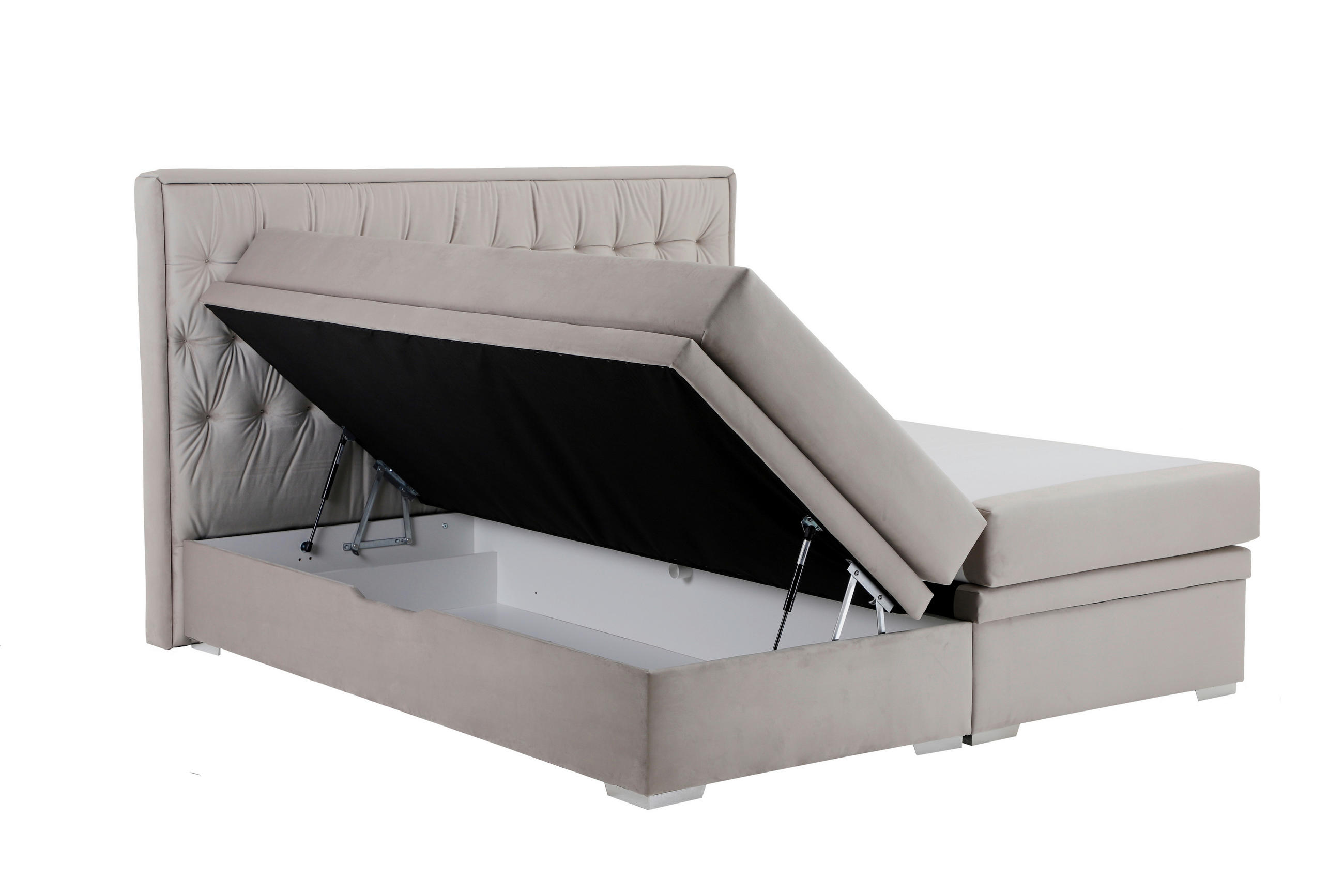 Thumbnail - Boxspringbett Loren beige Liegefläche B/L: ca. 180x200 cm