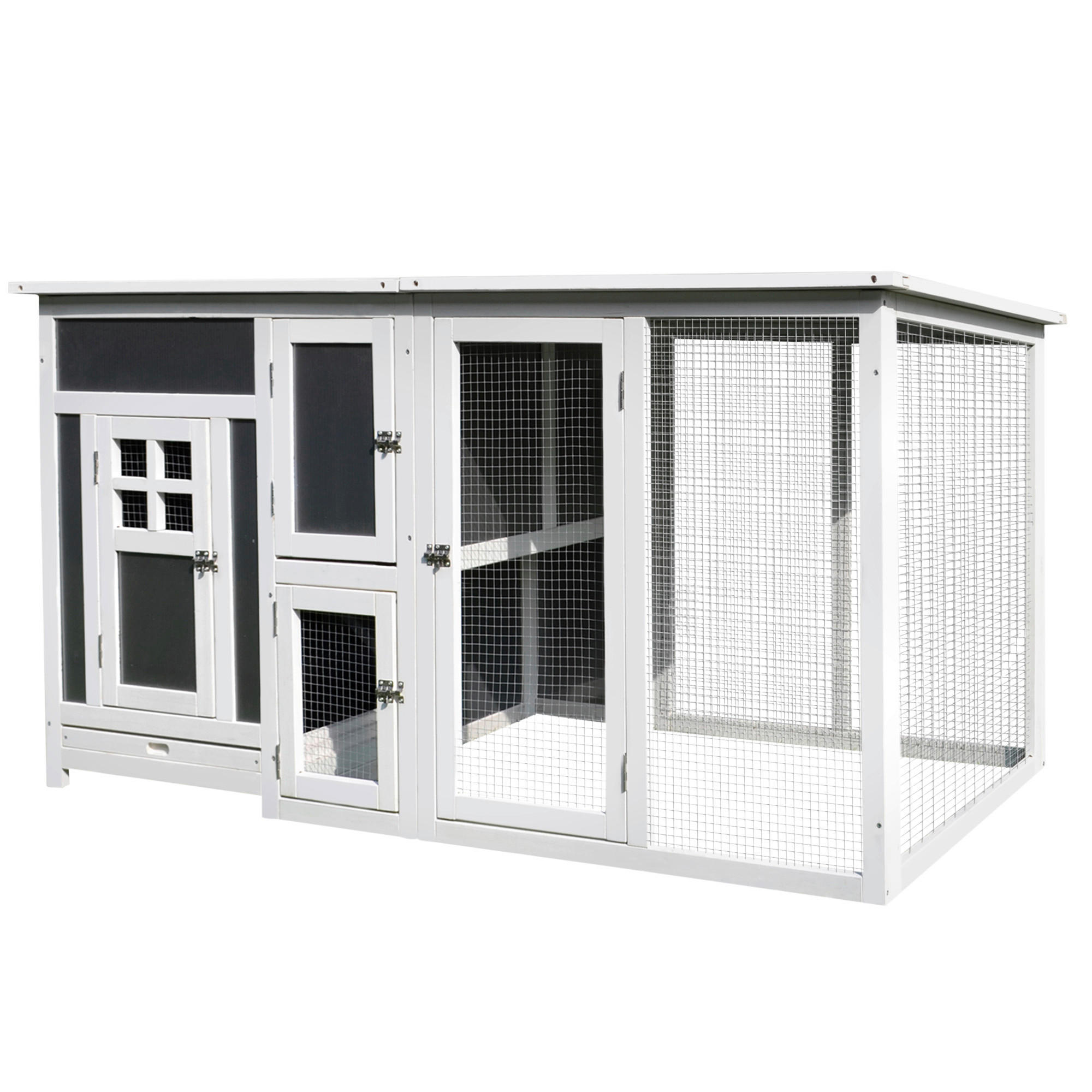 PawHut Stall weiß Polypropylen B/H/L: ca. 75x160x80 cm
