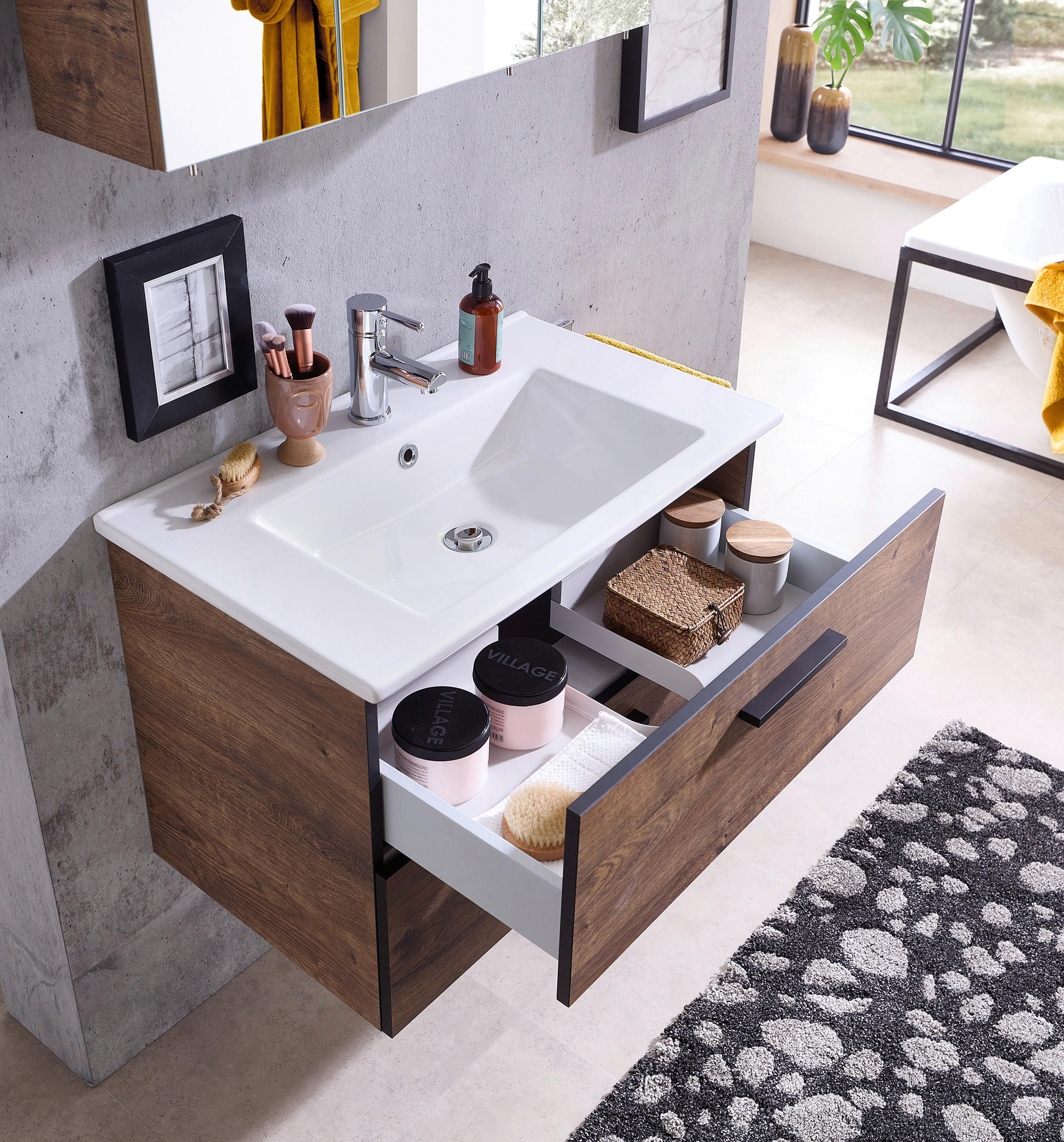 Thumbnail - Badezimmer-Set Quickset 374 Eiche Ribeck Nachbildung B/H/T: ca. 75x200x45 cm