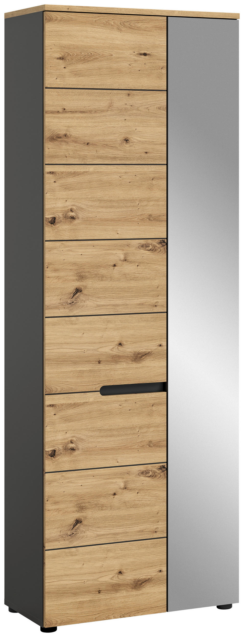 Garderobenschrank CANU edles Basaltgrau Nachbildung Eiche Artisan Nachbildung B/H/T: ca. 65x190x37 cm